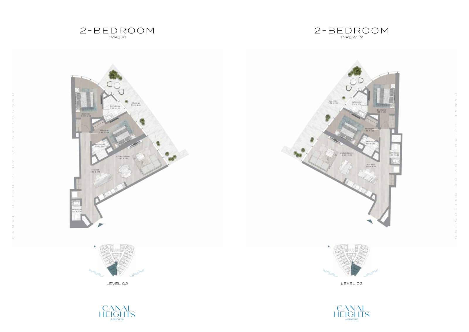 Canal Heights, 2-Bed Floor Plan, type: