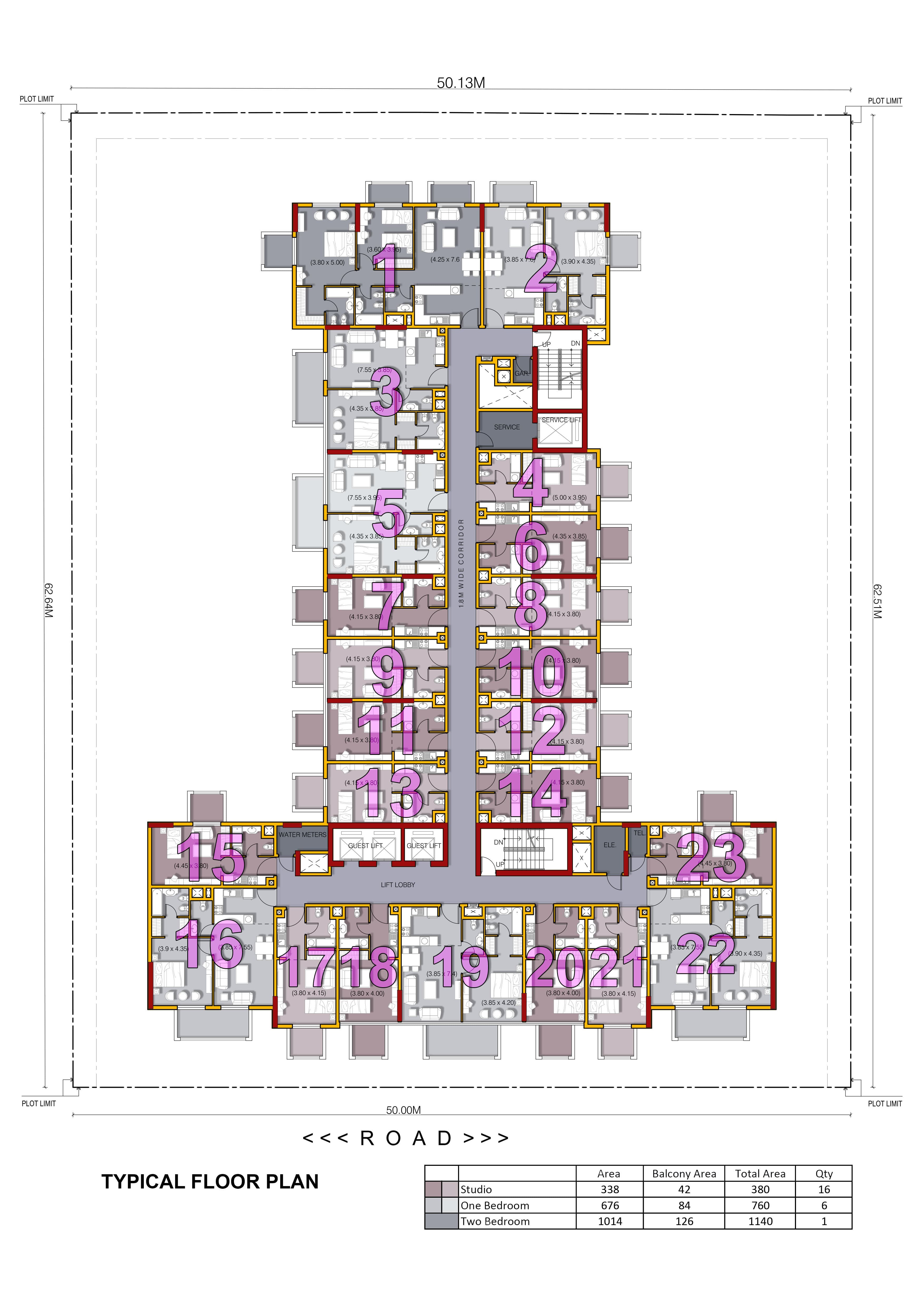 Candace Aster, 0-Bed Floor Plan, type: Typical