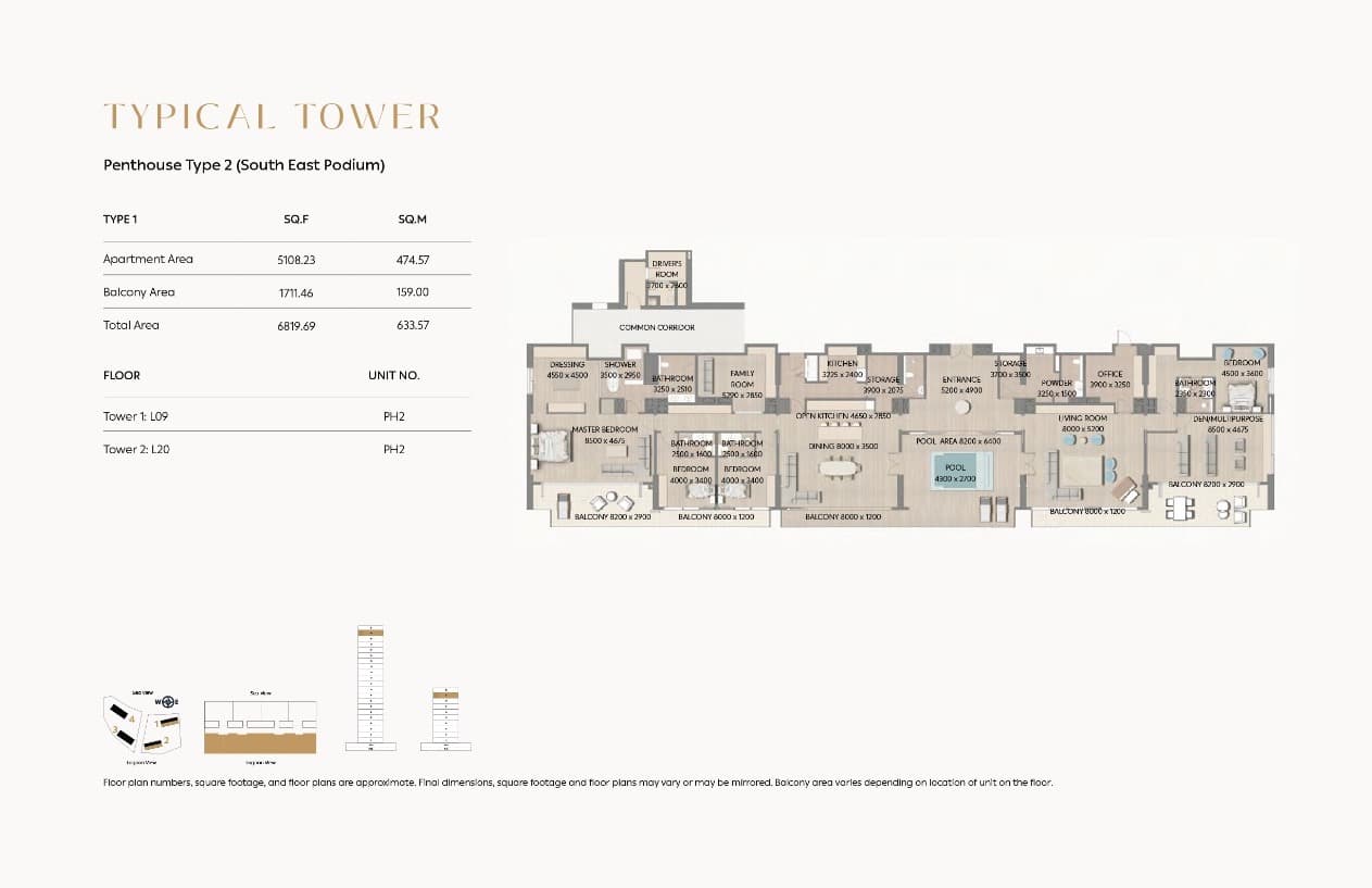 Cape Hayat Tower 1, 4-Bed Floor Plan, type: