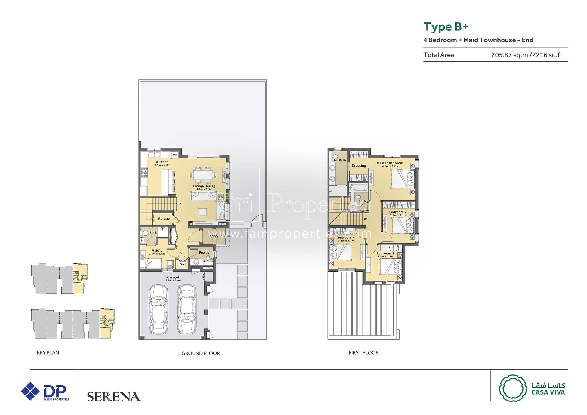 Casa Viva, 4-Bed Floor Plan, type: 4 Bedrooms + Maid