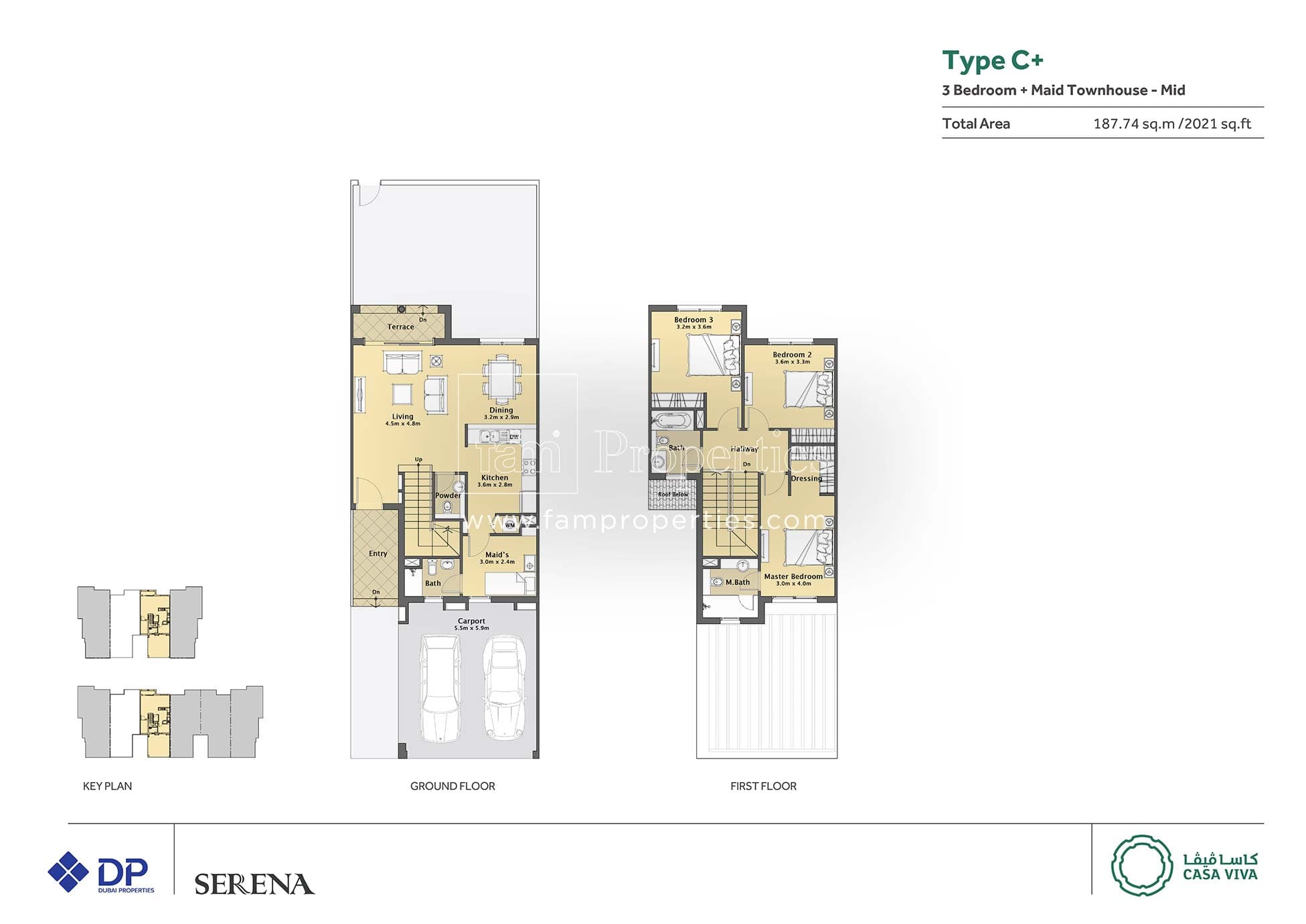Casa Viva, 3-Bed Floor Plan, type: 3 Bedroom + Maid