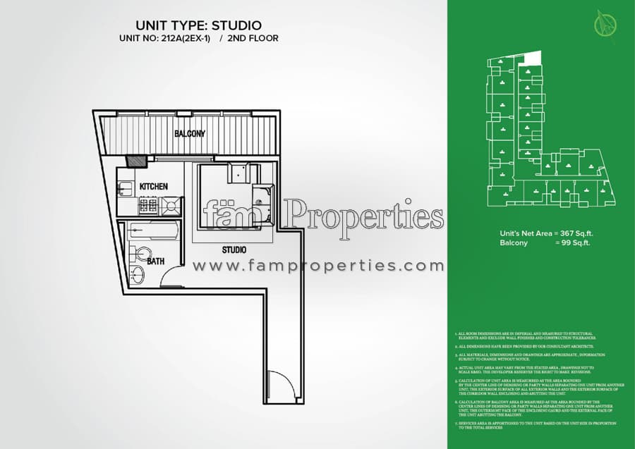 Cascade Manor, 0-Bed Floor Plan, type: Studio