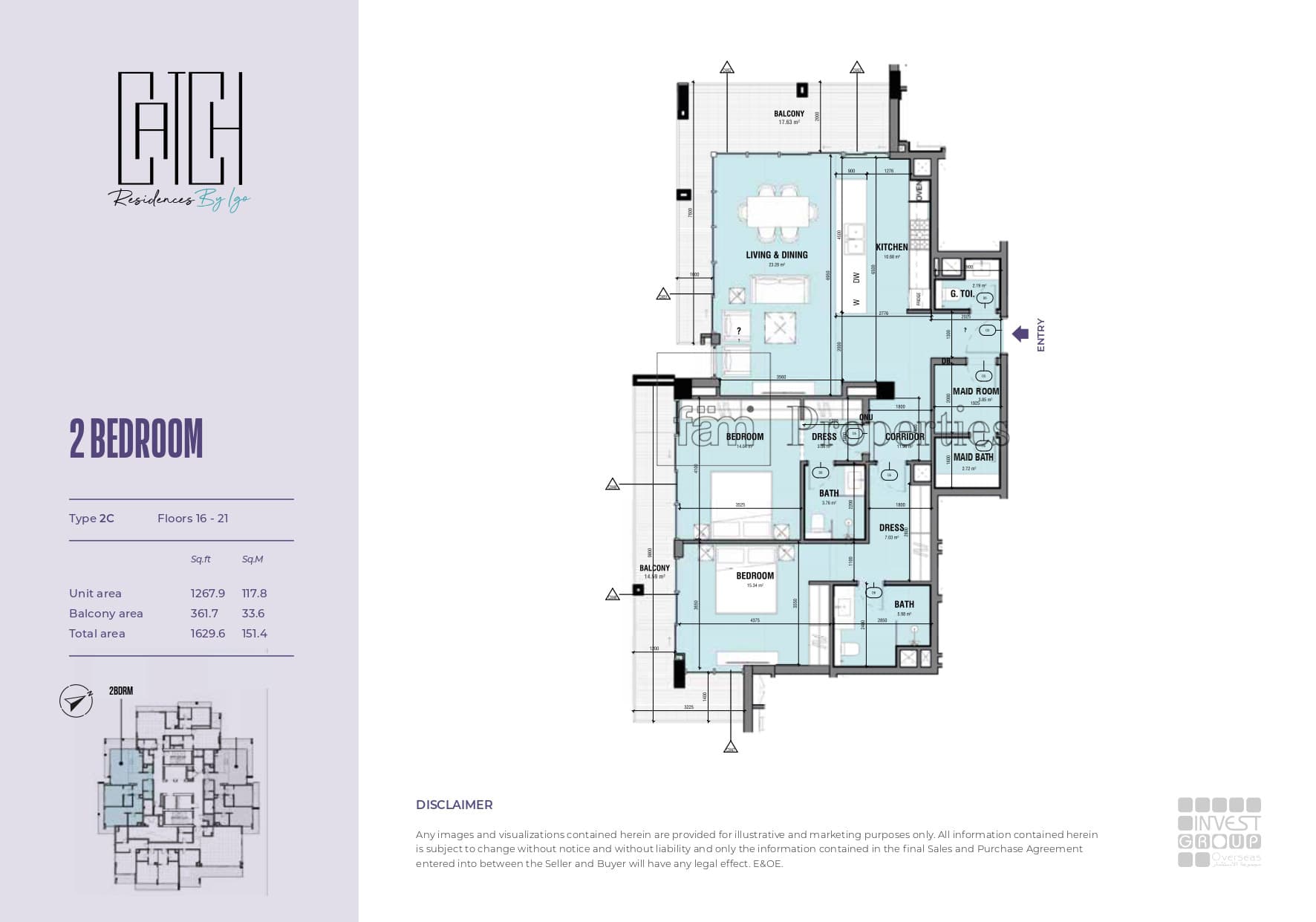 Catch Residences, 2-Bed Floor Plan, type: 2 Bedroom