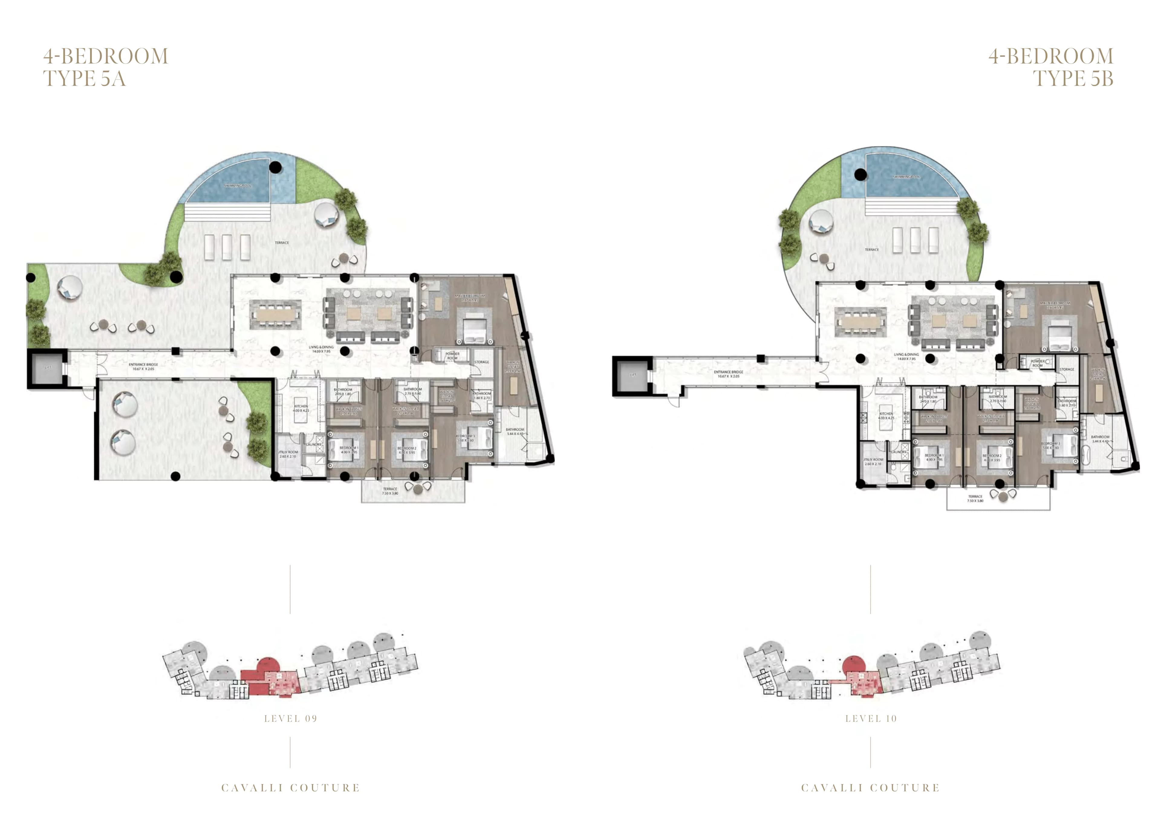 Cavalli Couture - Tower 1, 4-Bed Floor Plan, type: