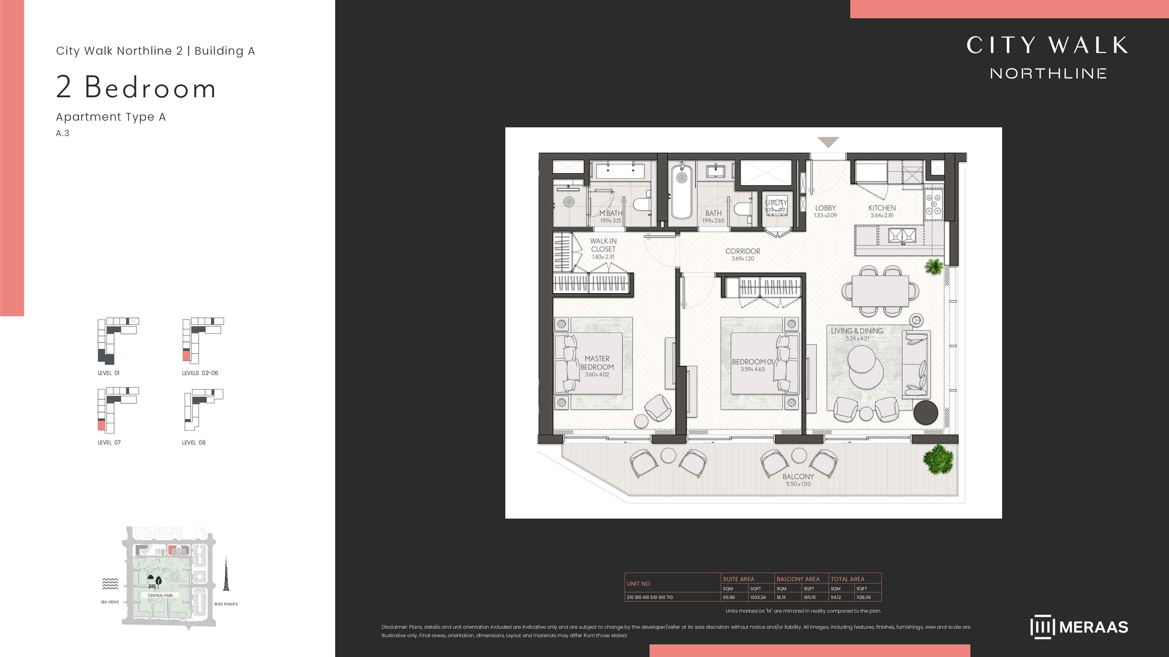 City Walk Northline 2 - Building A, 2-Bed Floor Plan, type: BLDG A - 2BD - TYPE A3