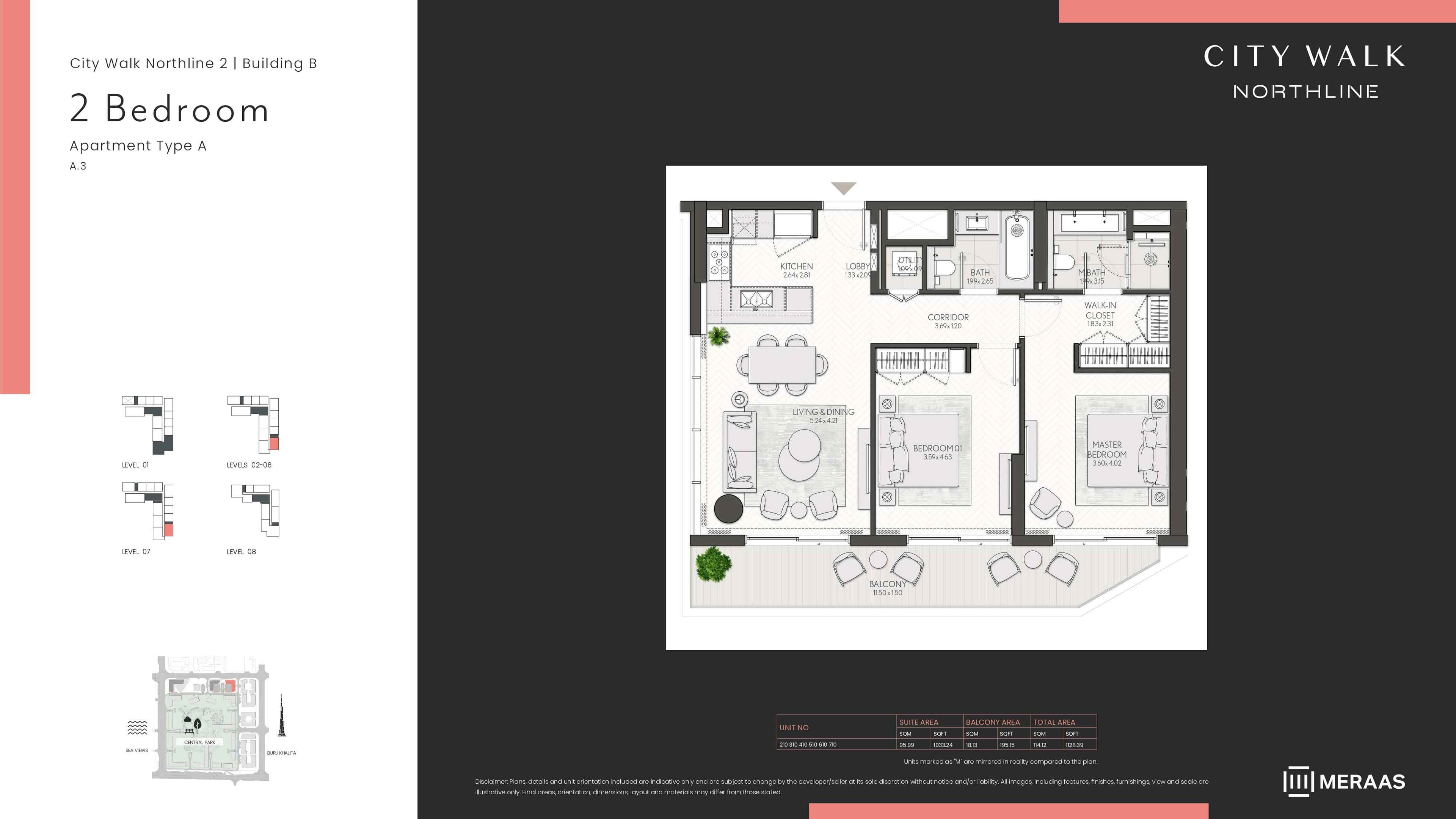 City Walk Northline 2 - Building A, 2-Bed Floor Plan, type: BLDG B - 2BD - TYPE A3