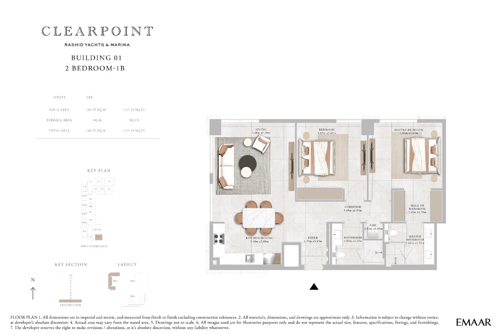 Clearpoint Building 1, 2-Bed Floor Plan, type: