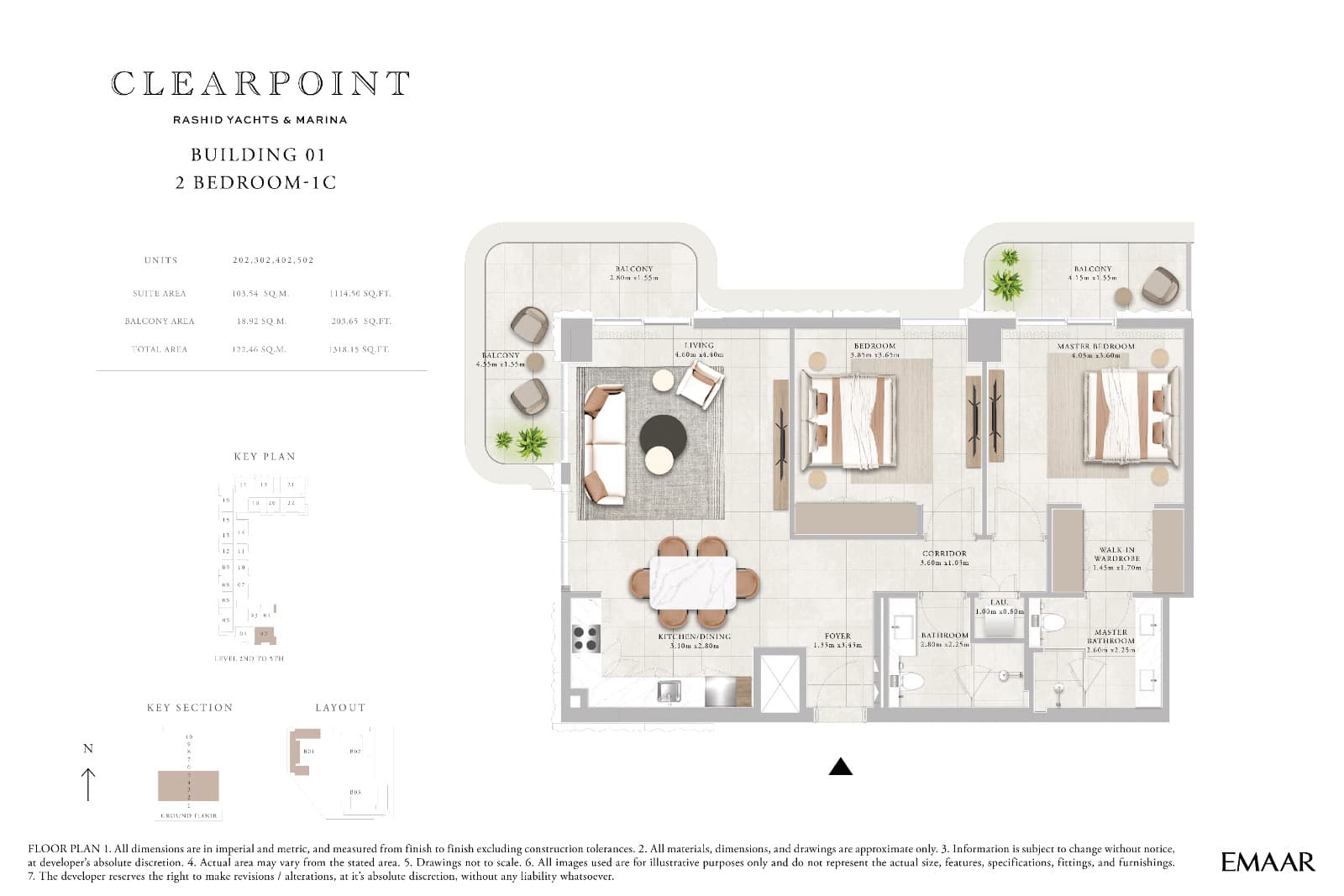 Clearpoint Building 1, 2-Bed Floor Plan, type: