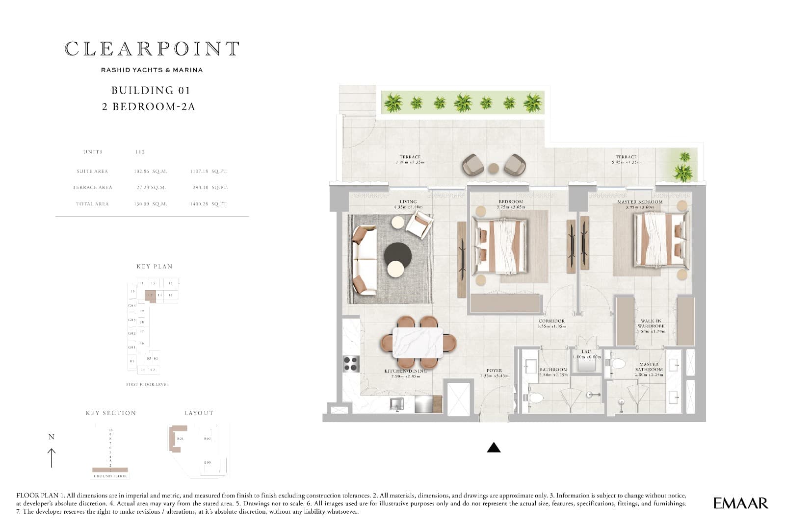 Clearpoint Building 1, 2-Bed Floor Plan, type: