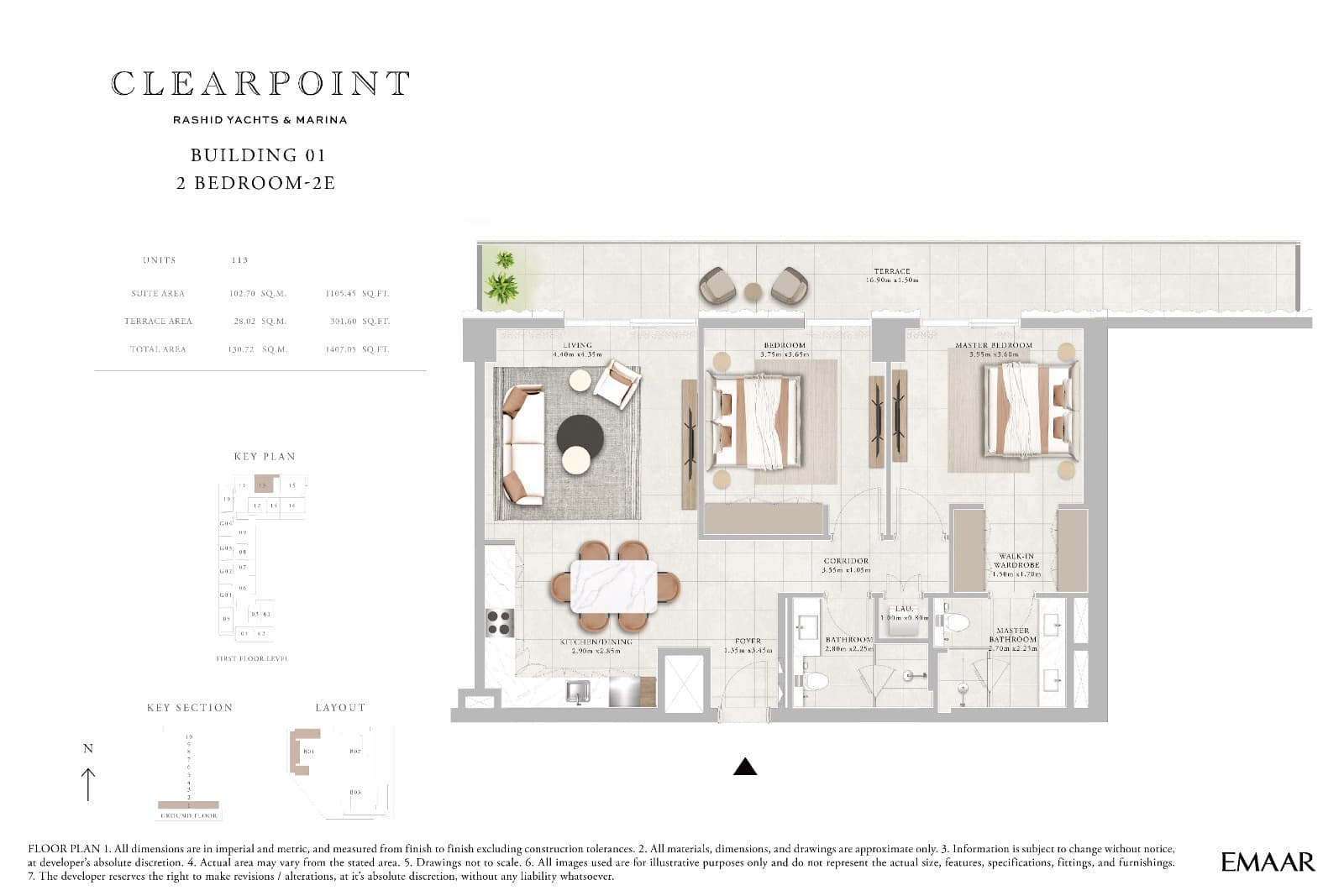 Clearpoint Building 1, 2-Bed Floor Plan, type: