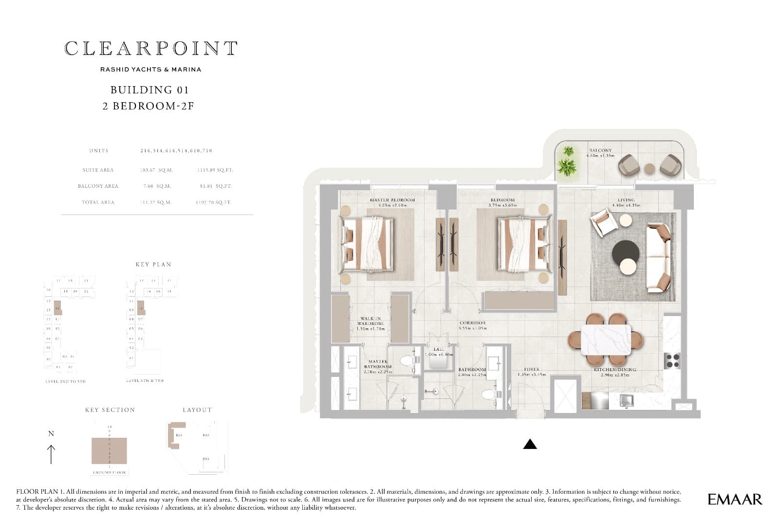 Clearpoint Building 1, 2-Bed Floor Plan, type: