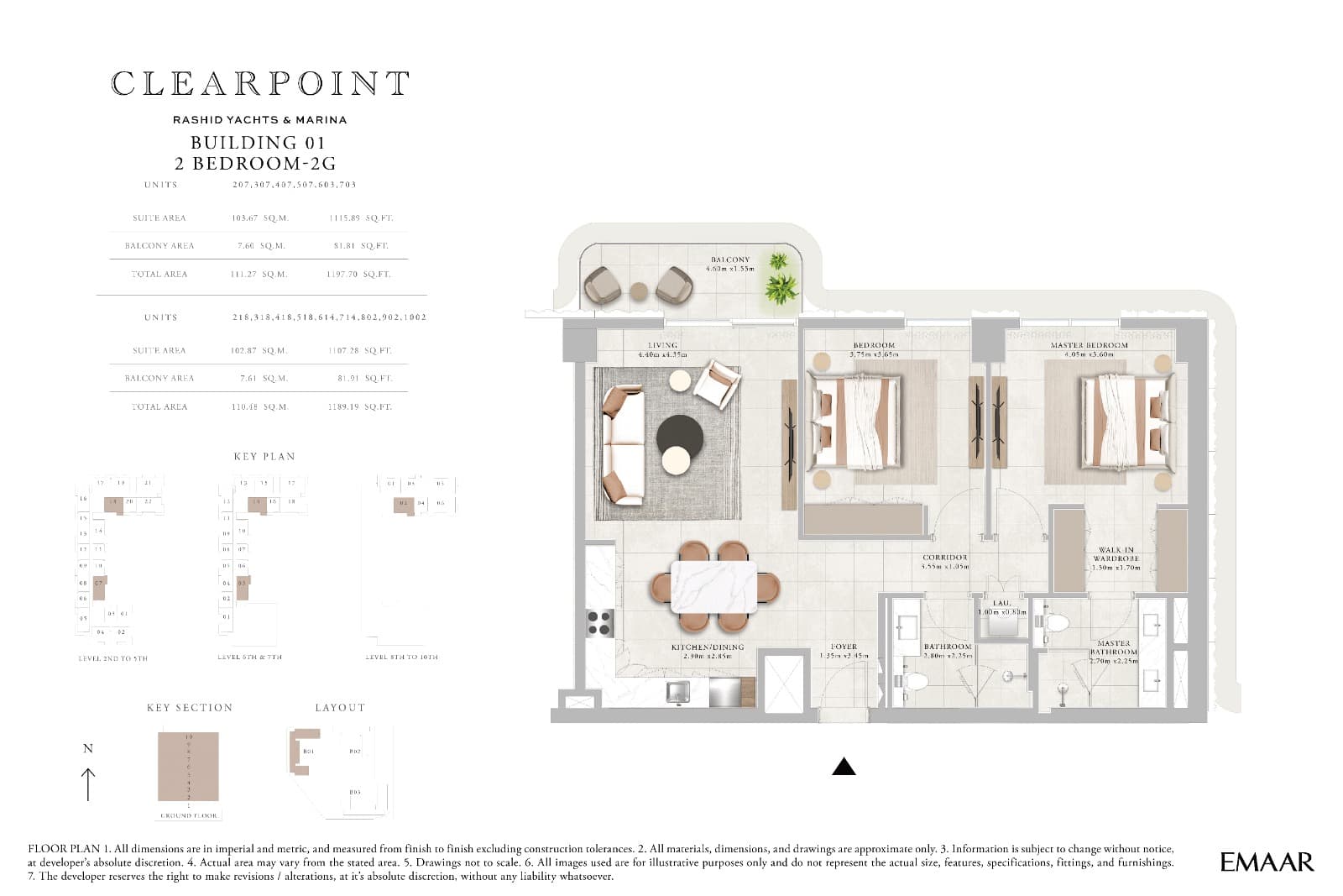 Clearpoint Building 1, 2-Bed Floor Plan, type: