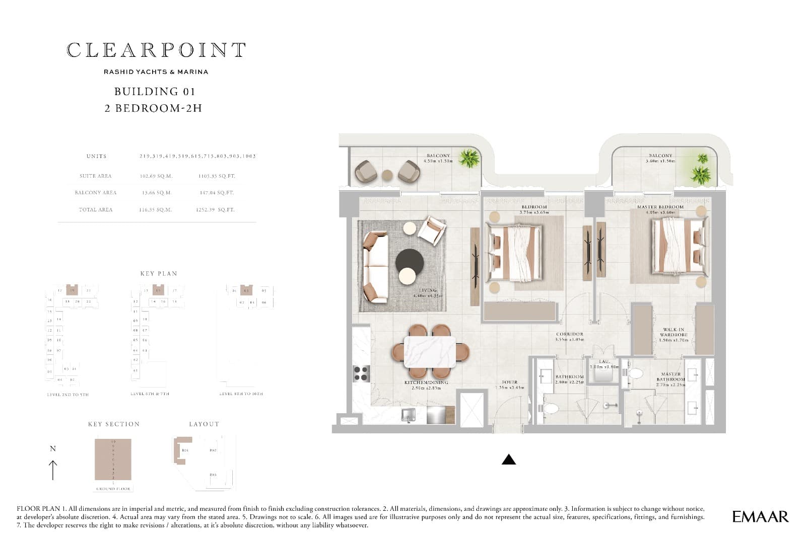 Clearpoint Building 1, 2-Bed Floor Plan, type: