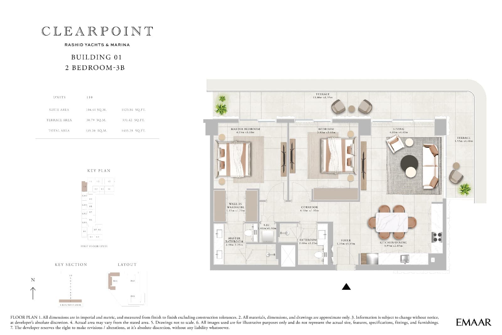 Clearpoint Building 1, 2-Bed Floor Plan, type: