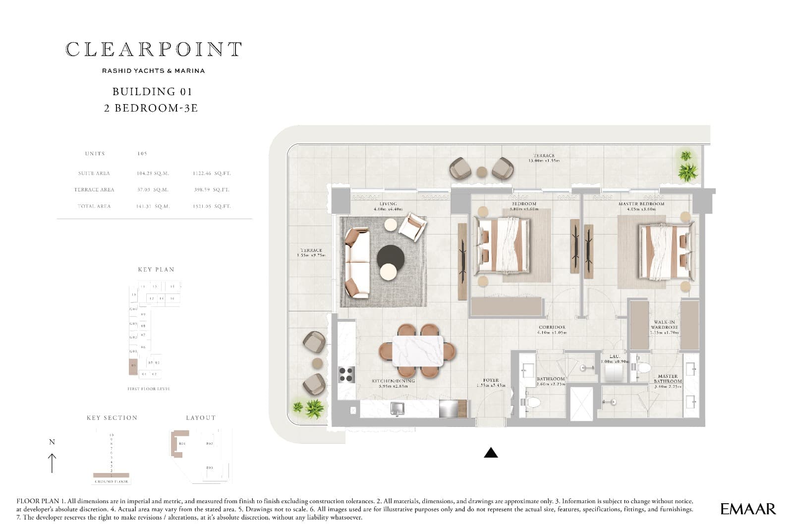 Clearpoint Building 1, 2-Bed Floor Plan, type: