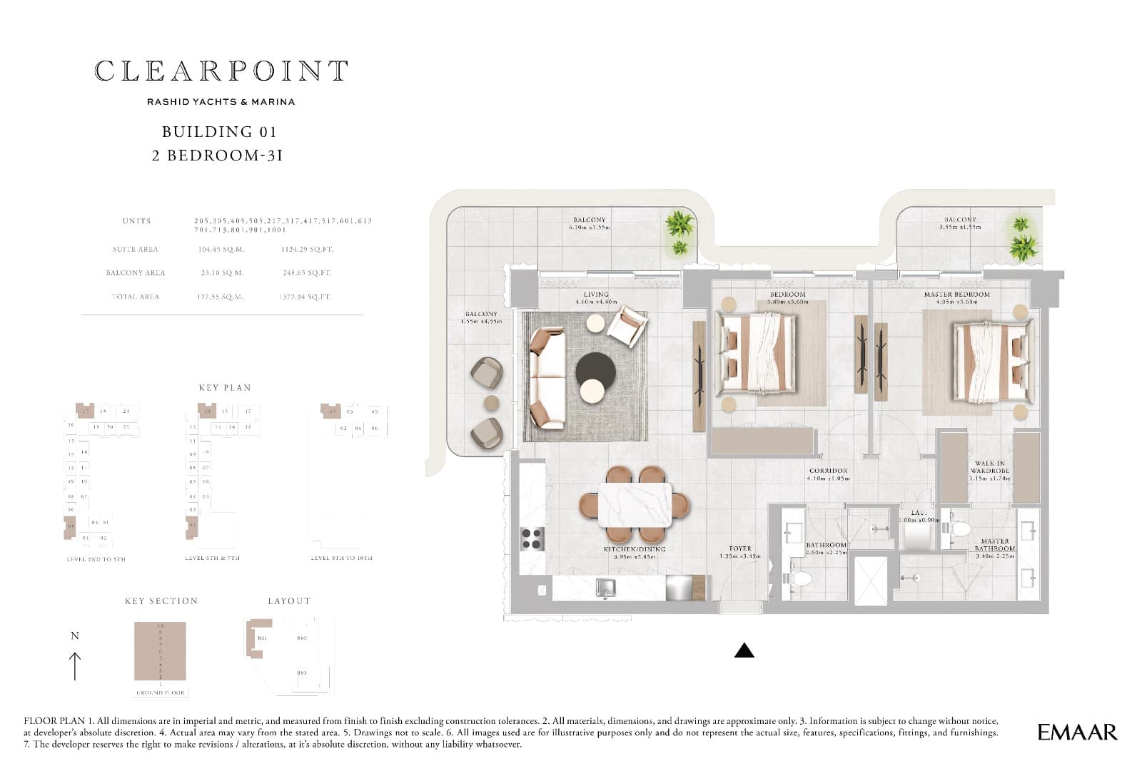 Clearpoint Building 1, 2-Bed Floor Plan, type: