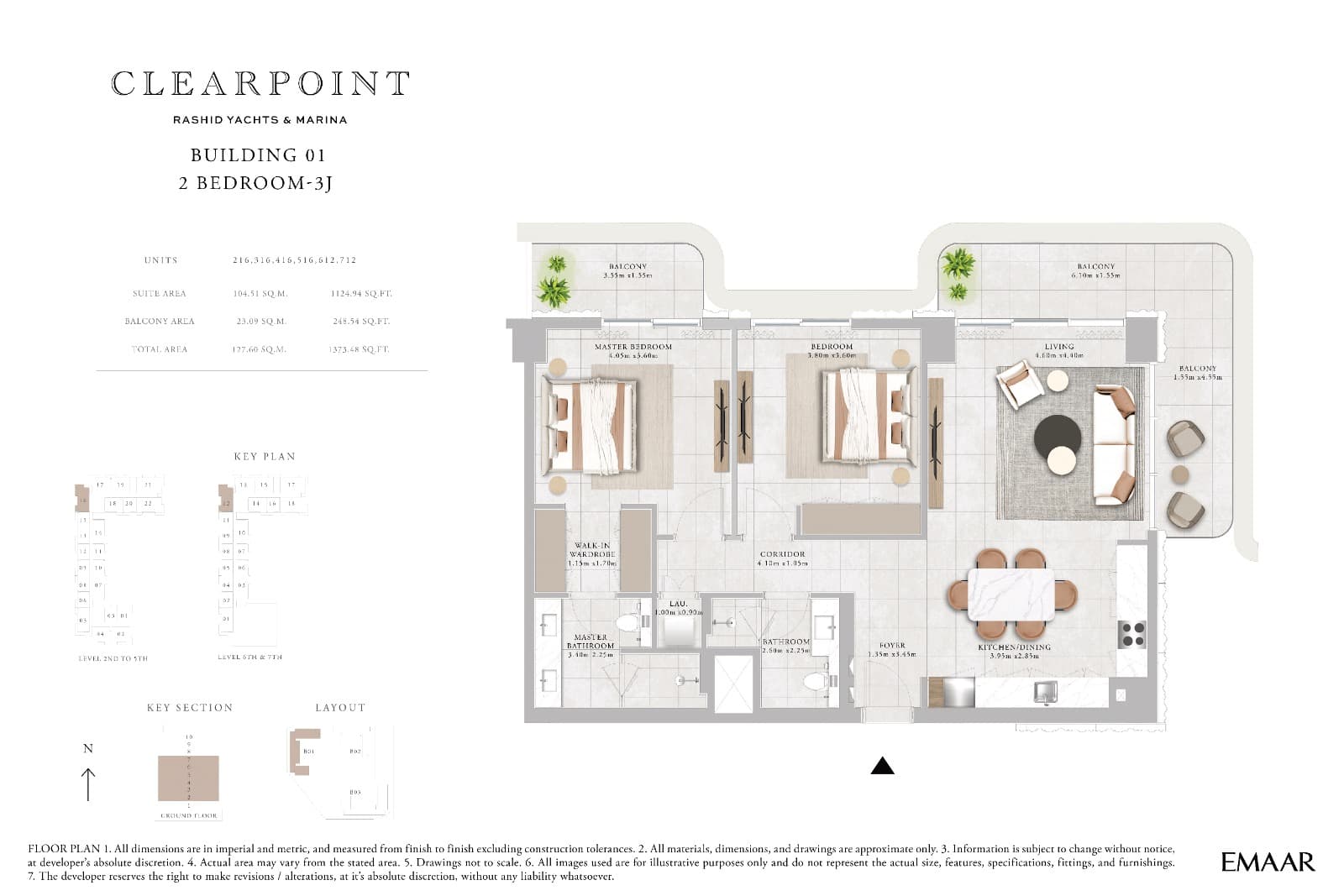 Clearpoint Building 1, 2-Bed Floor Plan, type: