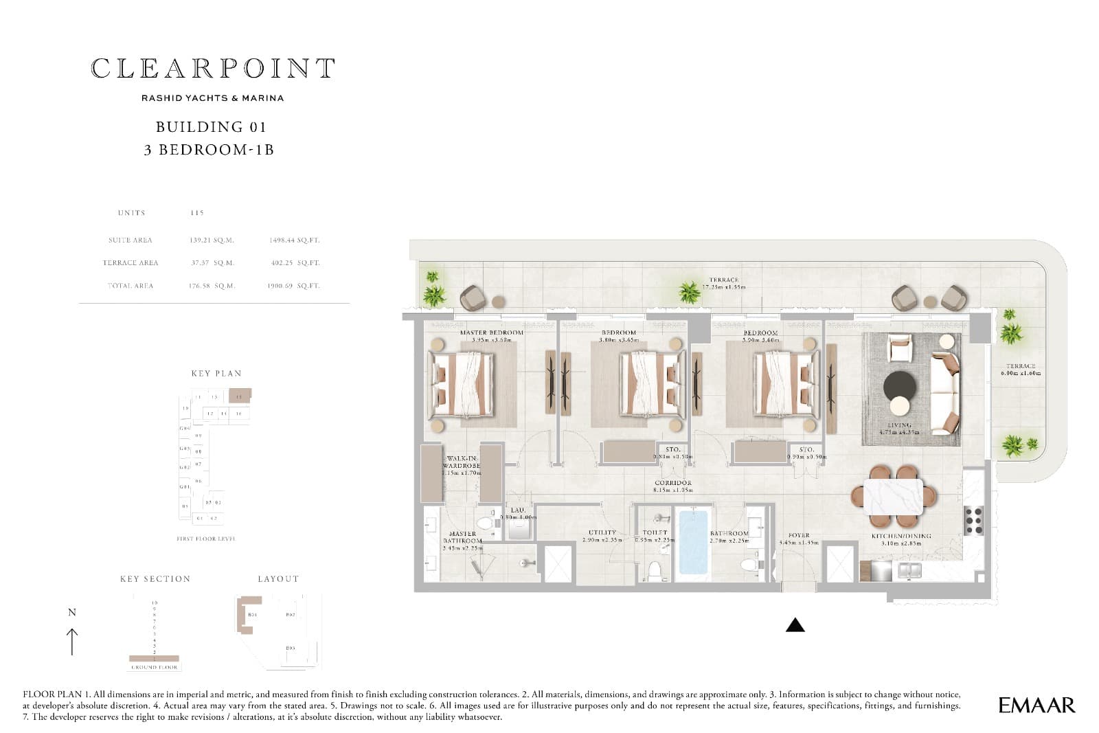 Clearpoint Building 1, 3-Bed Floor Plan, type: