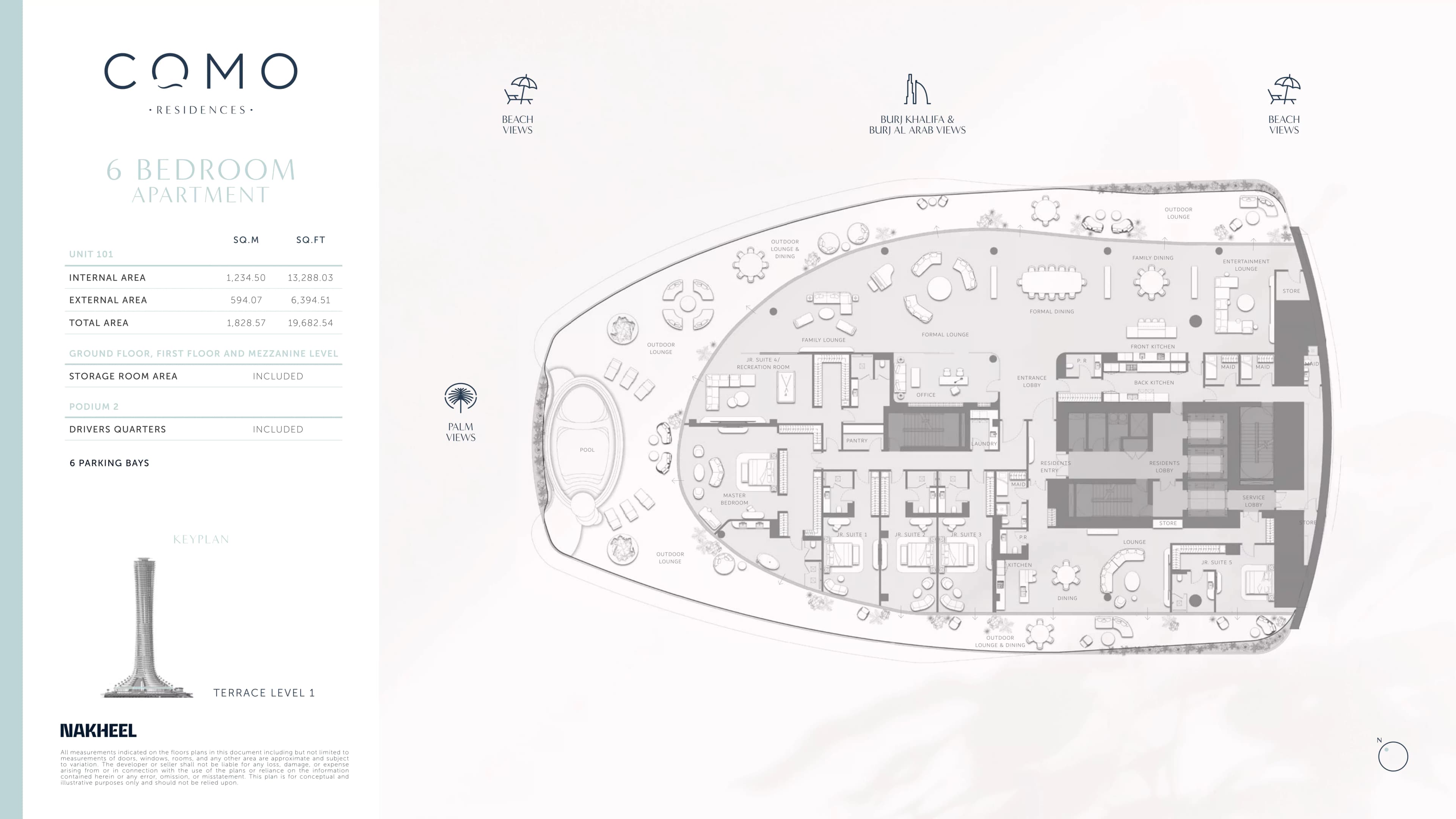 Como Residences, 6-Bed Floor Plan, type: