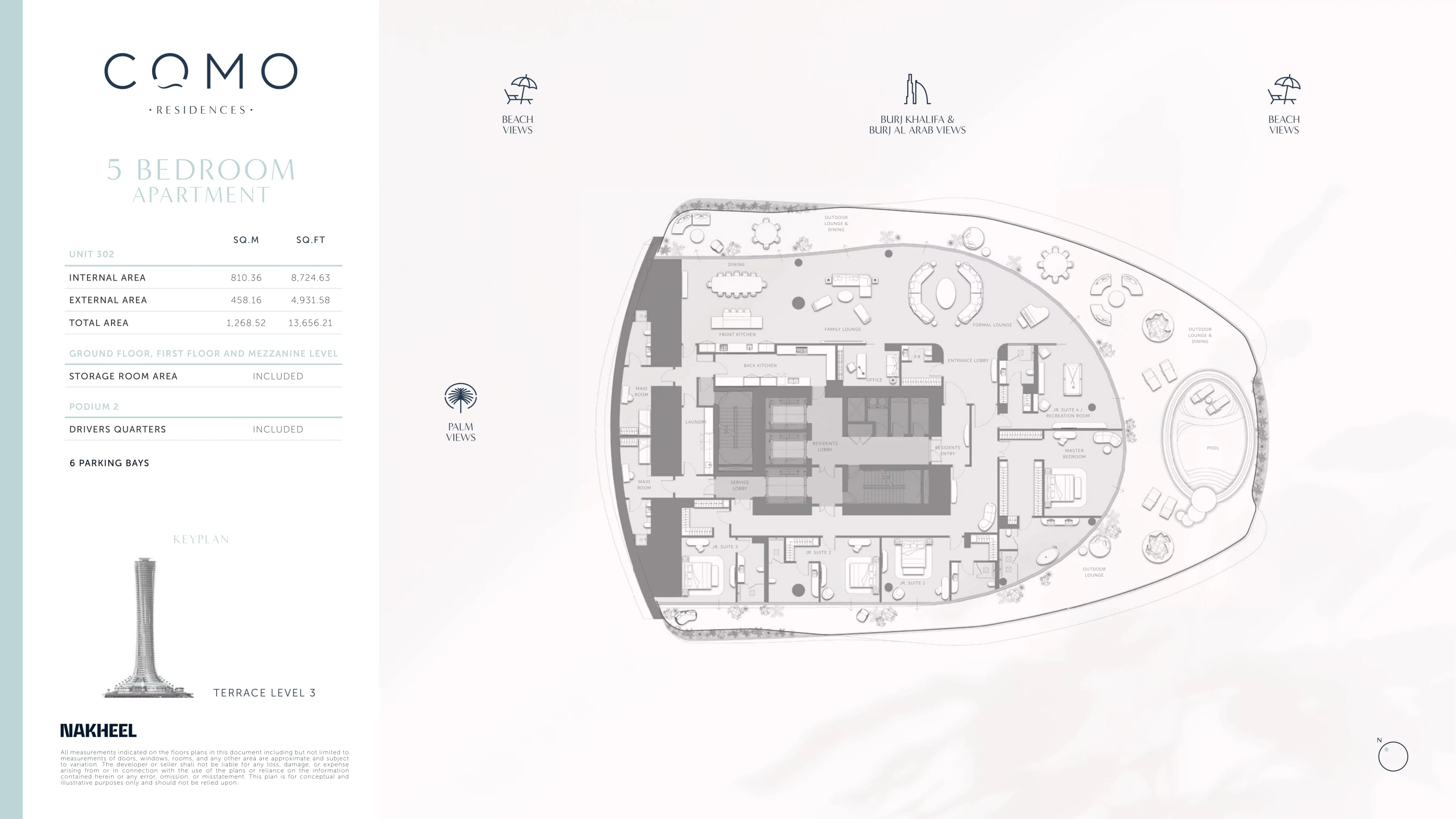 Como Residences, 5-Bed Floor Plan, type: