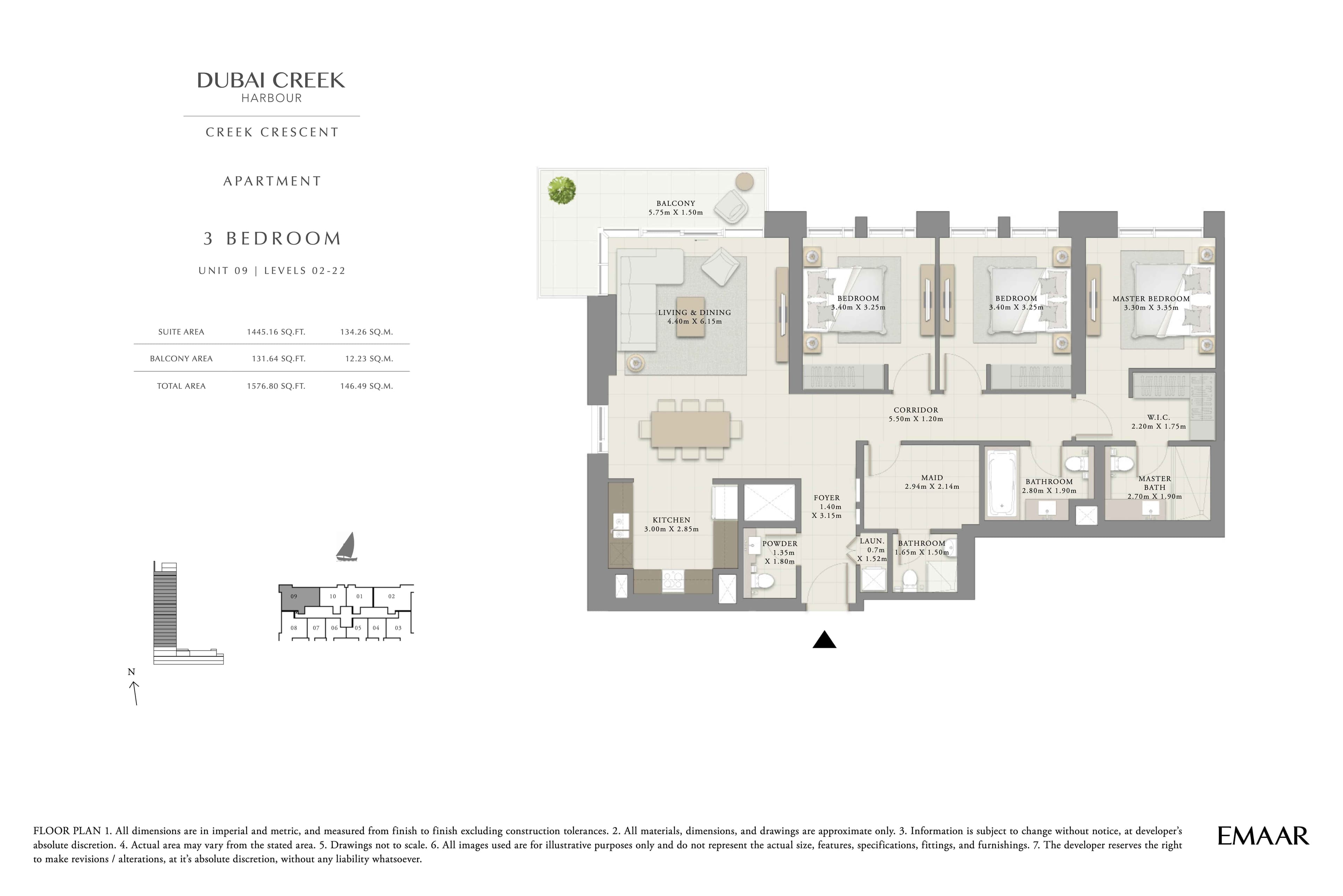 Creek Crescent, 3-Bed Floor Plan, type: 3BR - Unit 9 - Lvl 2-22