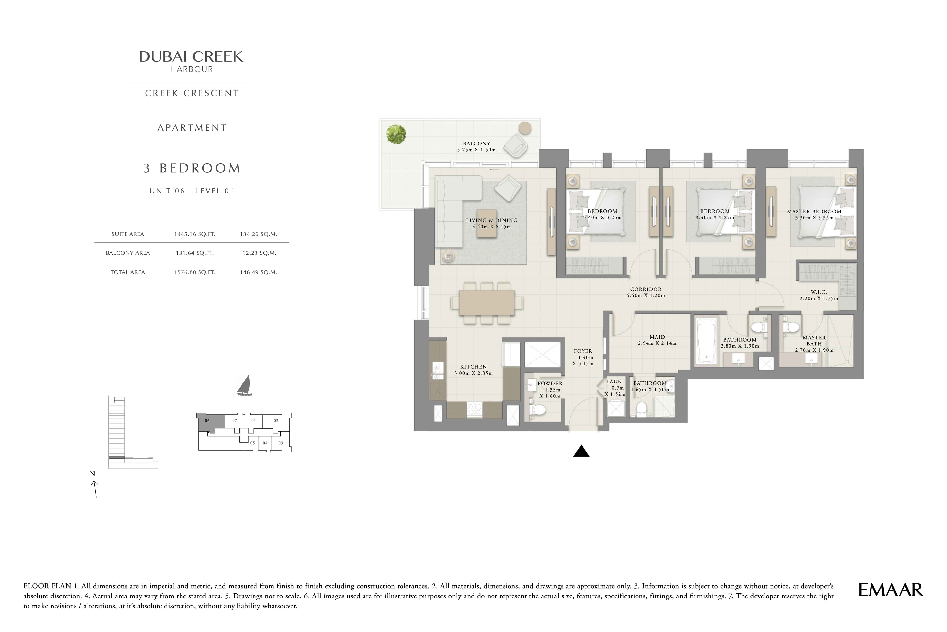 Creek Crescent, 3-Bed Floor Plan, type: 3BR - Unit 6 - Lvl 1