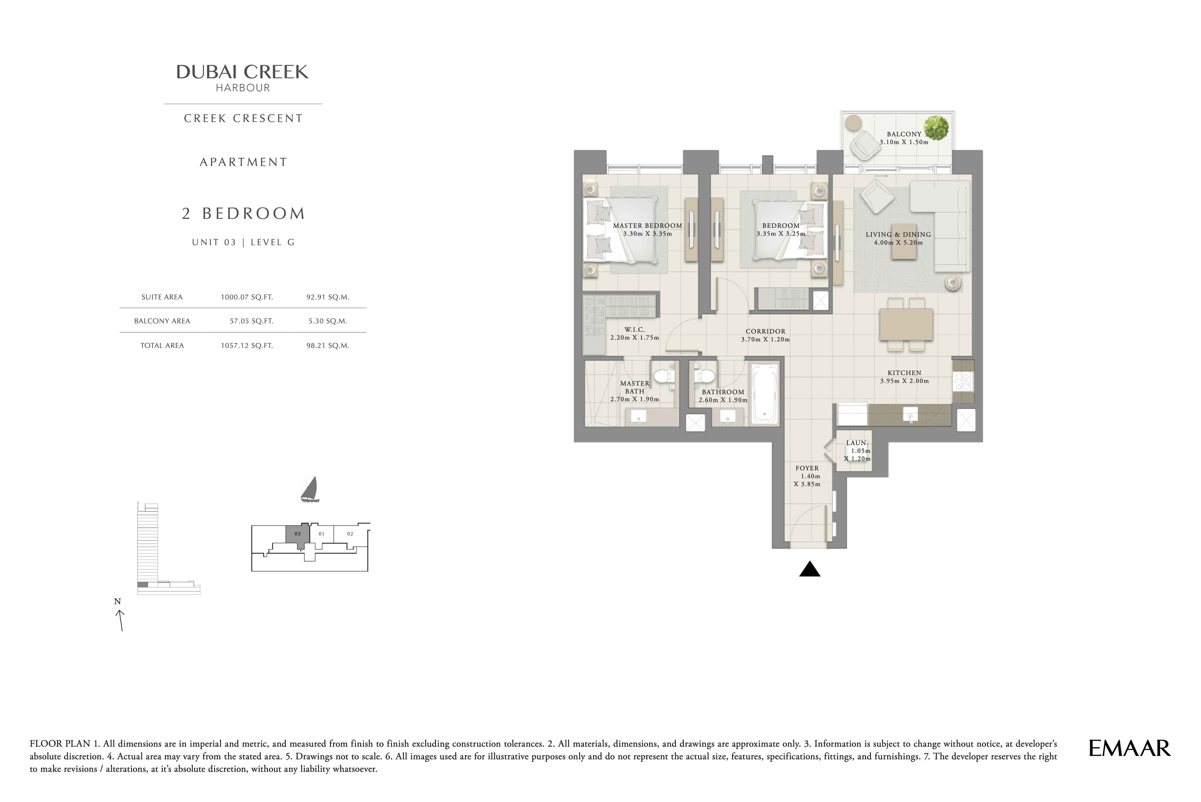 Creek Crescent, 2-Bed Floor Plan, type: 2BR - Unit 3 - Lvl G