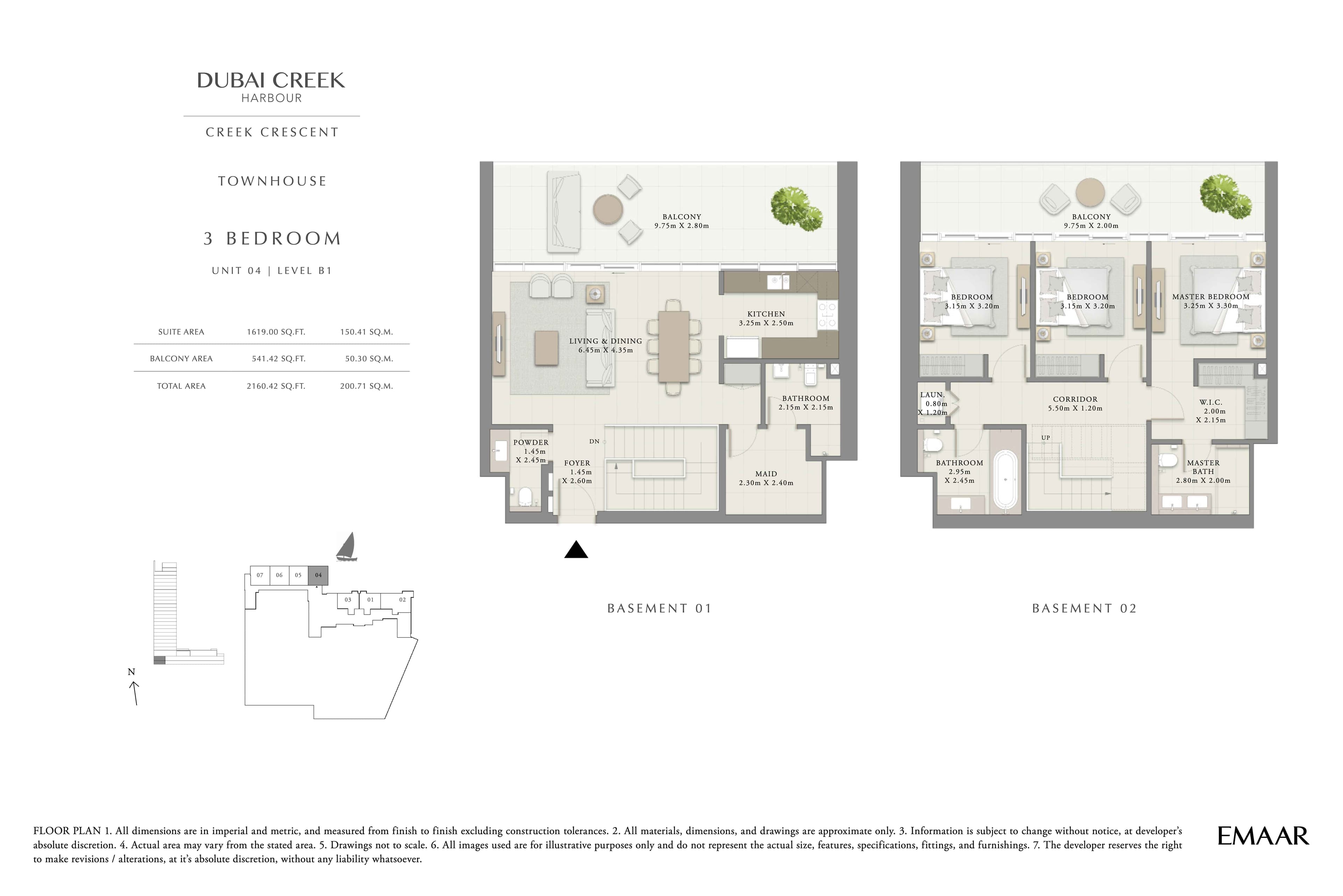 Creek Crescent, 3-Bed Floor Plan, type: 3BR - Unit 4 - Lvl B1