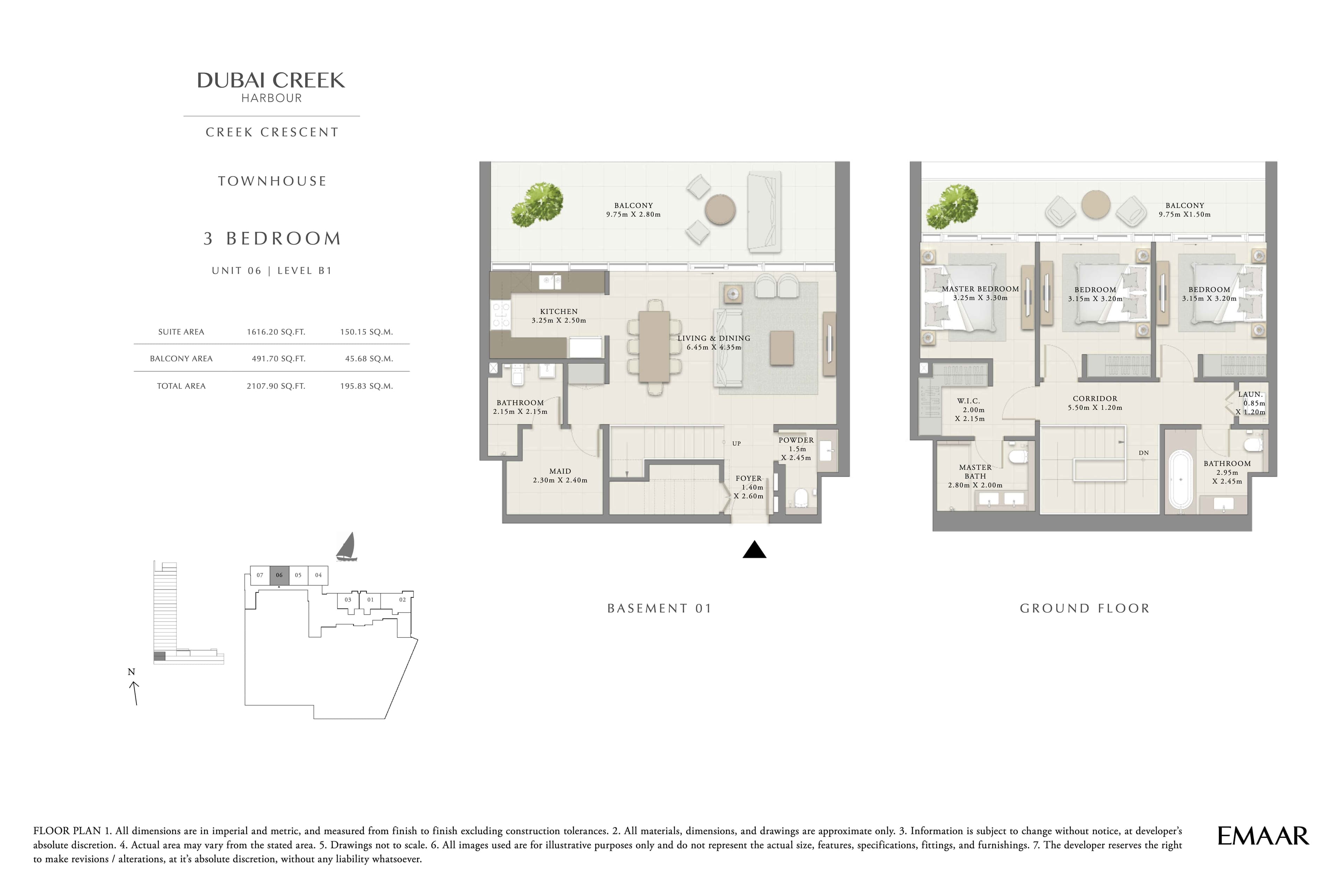 Creek Crescent, 3-Bed Floor Plan, type: 3BR - Unit 6 - Lvl B1