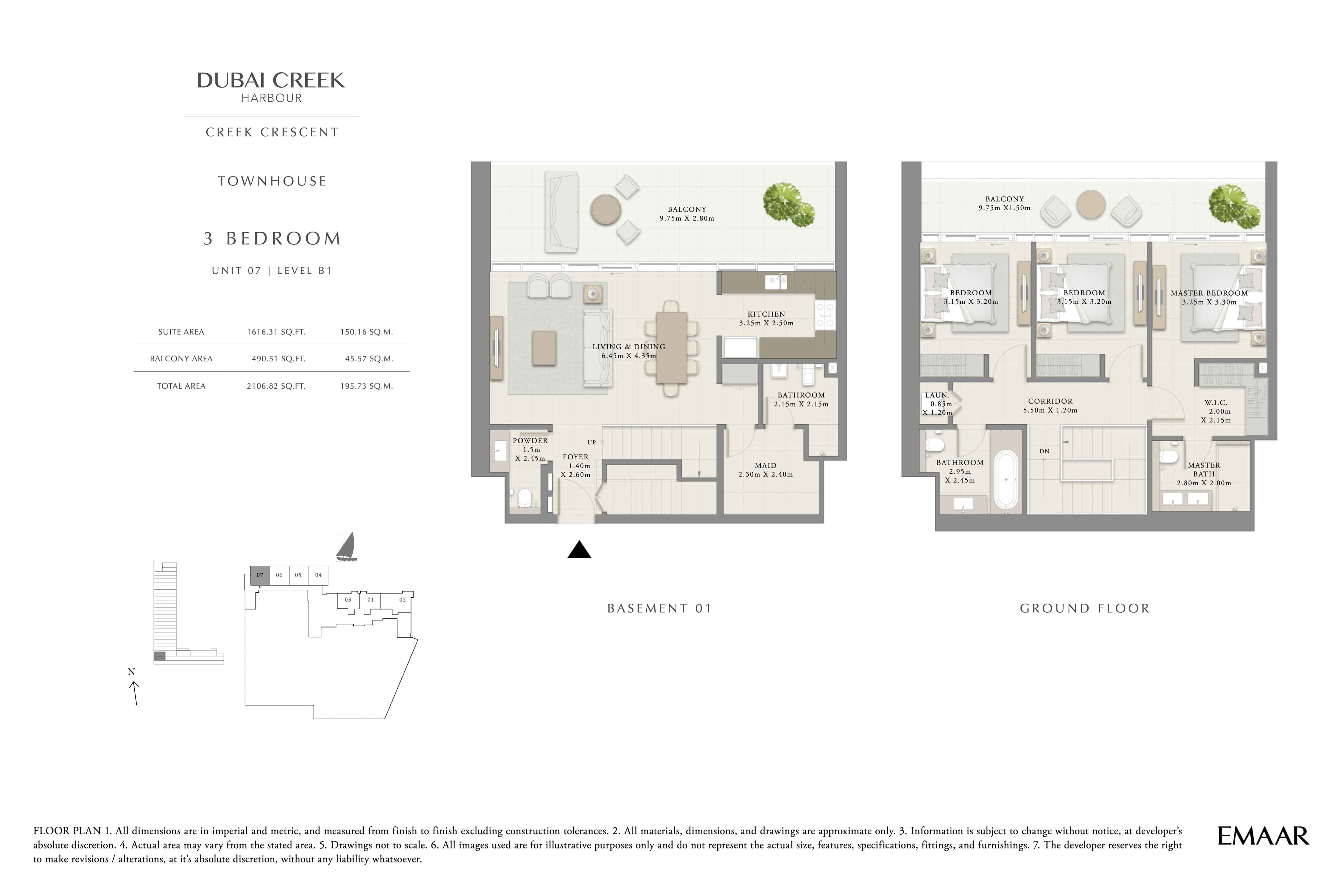 Creek Crescent, 3-Bed Floor Plan, type: 3BR - Unit 7 - Lvl B1