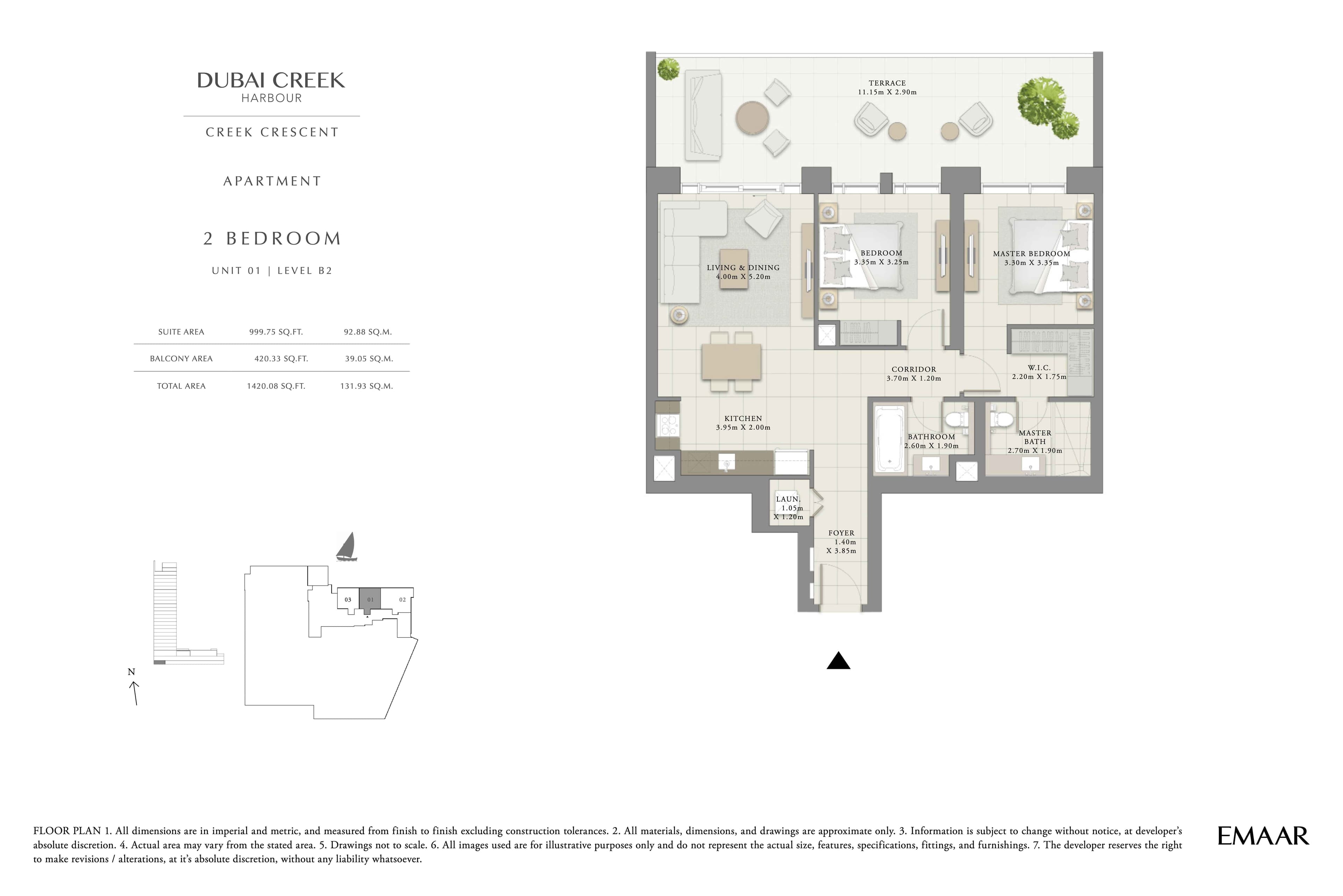Creek Crescent, 2-Bed Floor Plan, type: 2BR - Unit 1 - Lvl B2