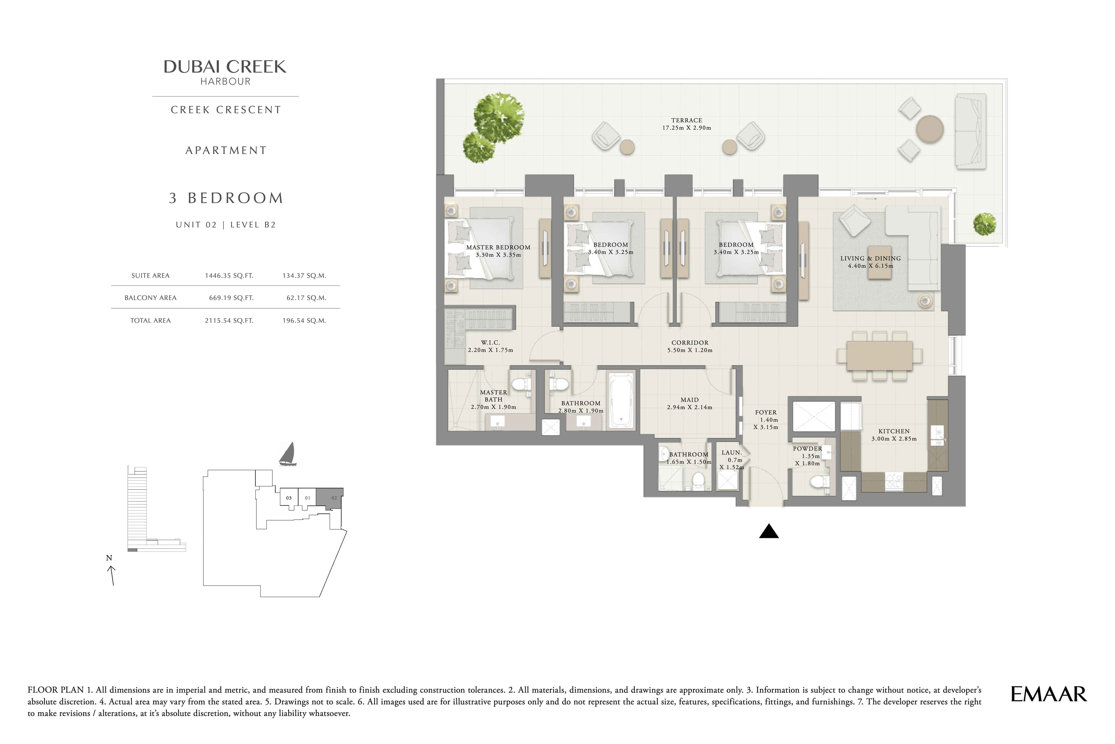 Creek Crescent, 3-Bed Floor Plan, type: 3BR - Unit 2 - Lvl B2