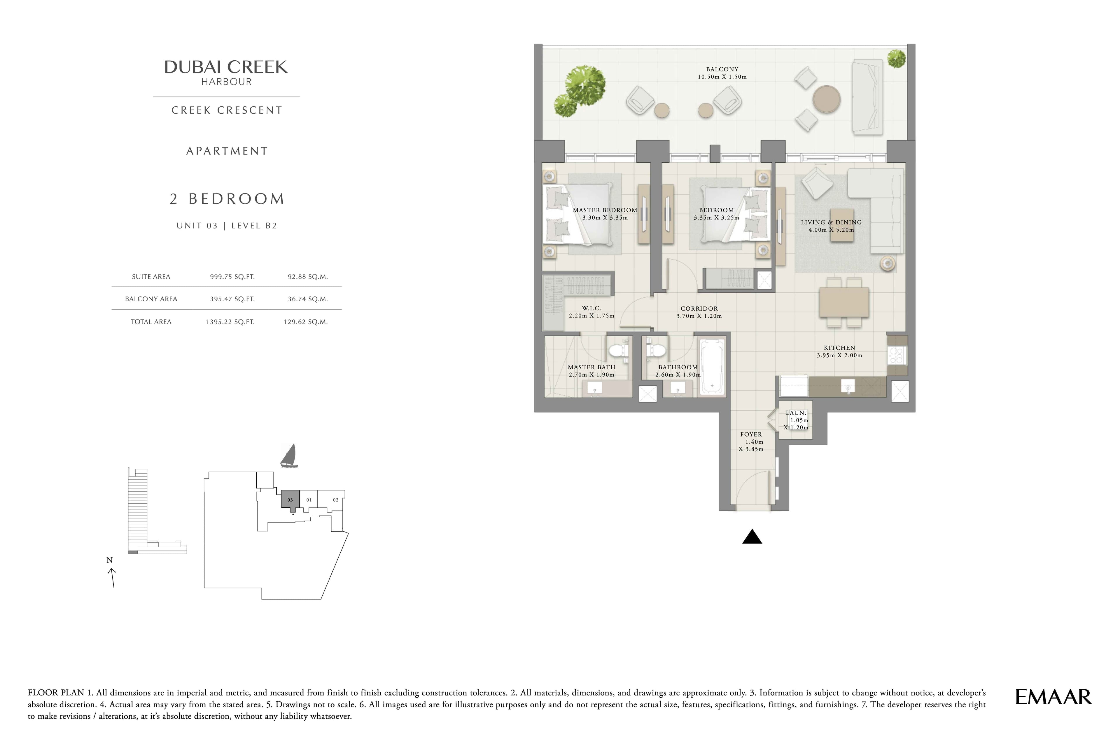 Creek Crescent, 2-Bed Floor Plan, type: 2BR - Unit 3 - Lvl B2