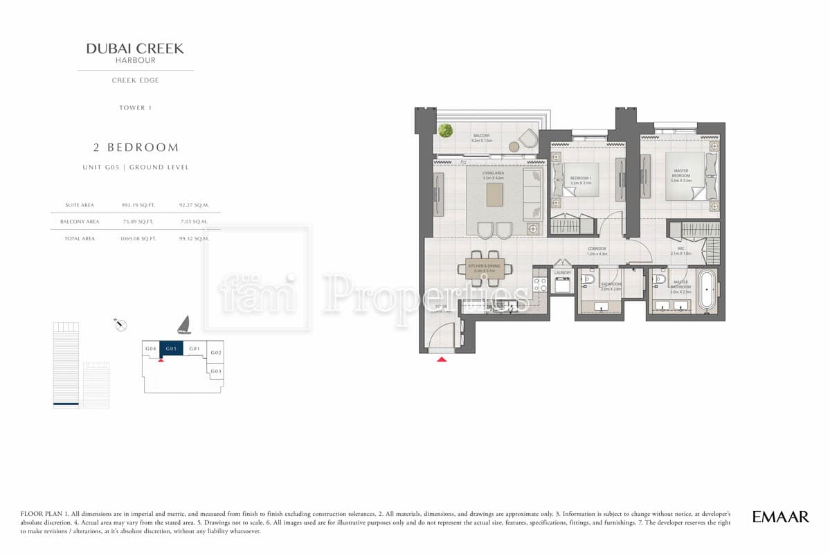 Creek Edge Tower 1, 2-Bed Floor Plan, type: 2 Bedroom