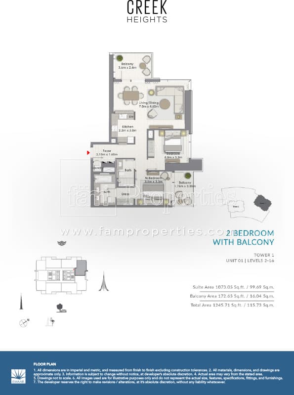 Creek Heights Apartments, 2-Bed Floor Plan, type: 2 Bedroom