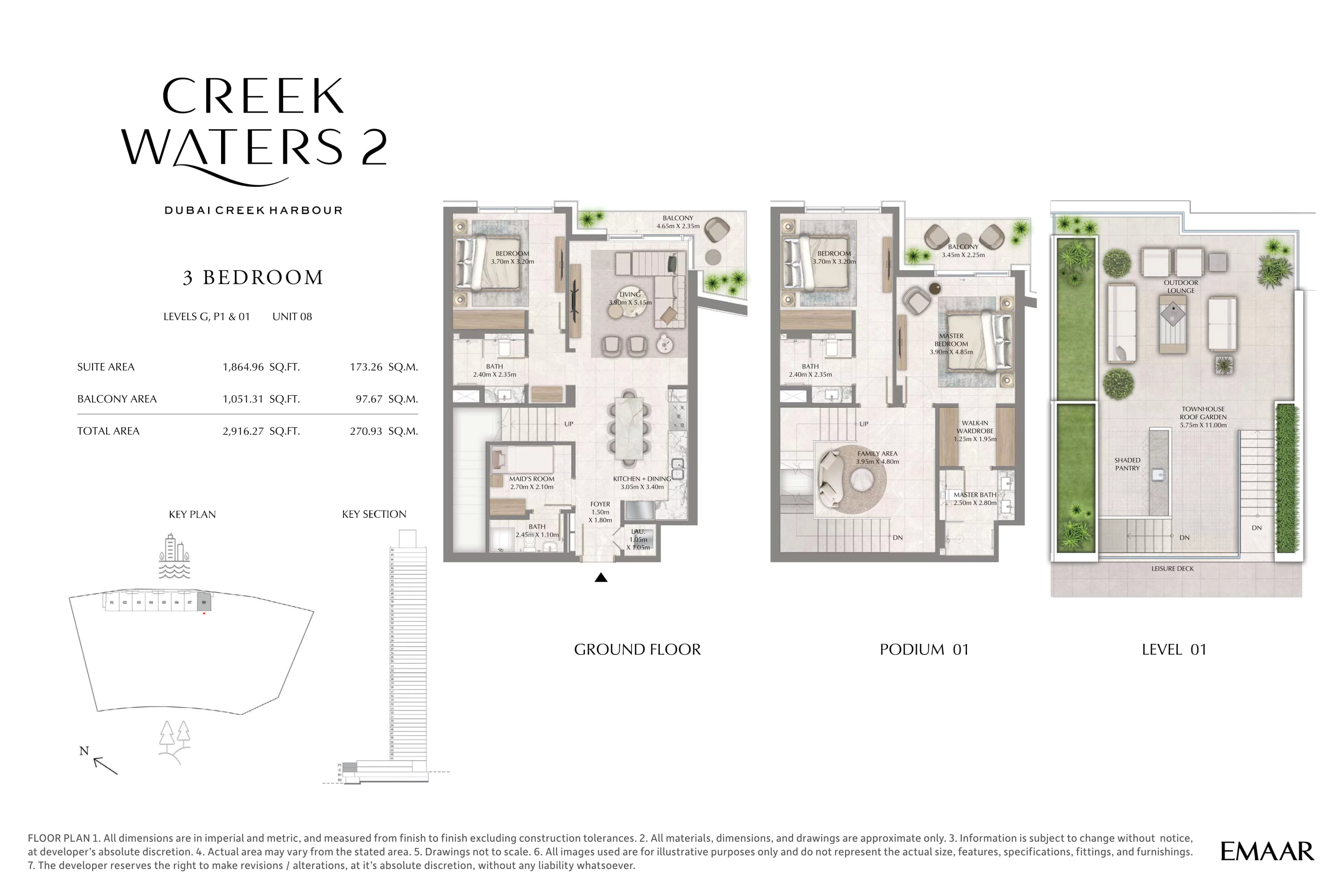 Creek Waters 2, 3-Bed Floor Plan, type: