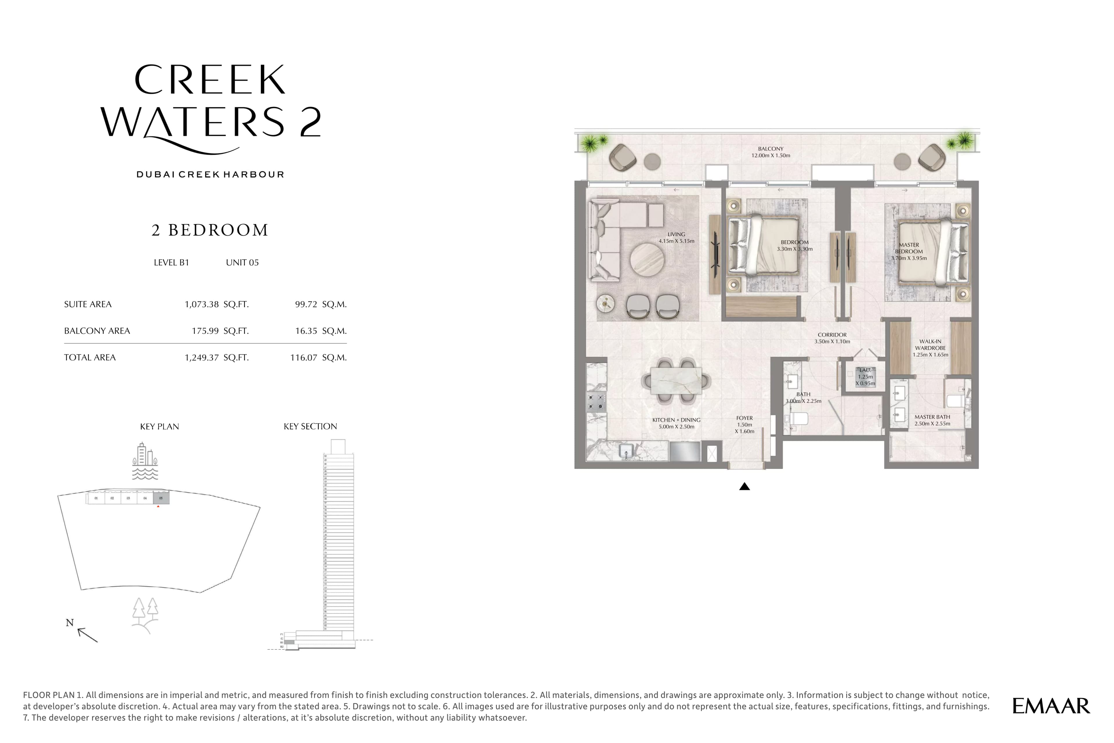 Creek Waters 2, 2-Bed Floor Plan, type: