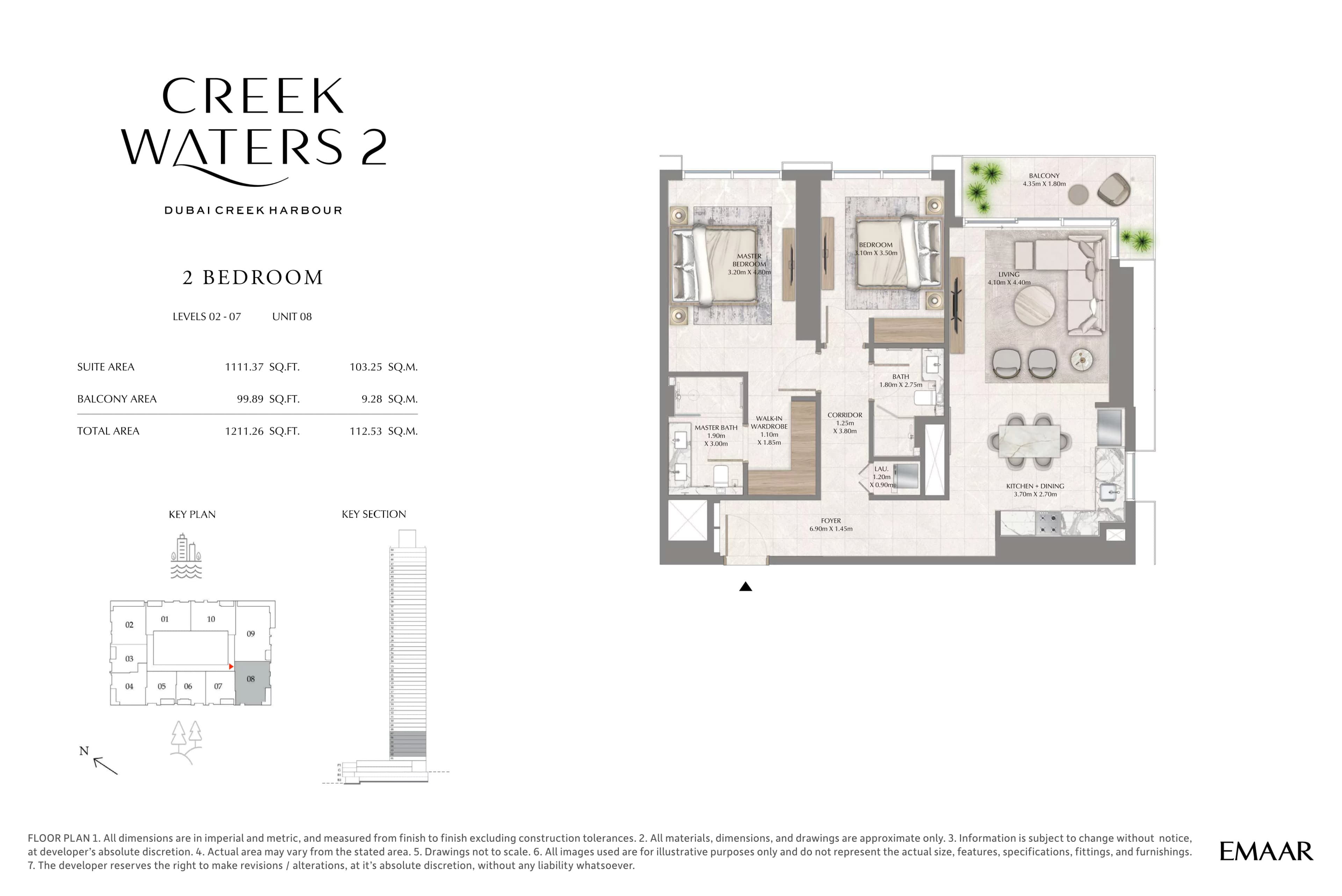 Creek Waters 2, 2-Bed Floor Plan, type: