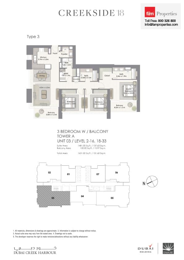 Creekside 18, 3-Bed Floor Plan, type: 3_Unit 03