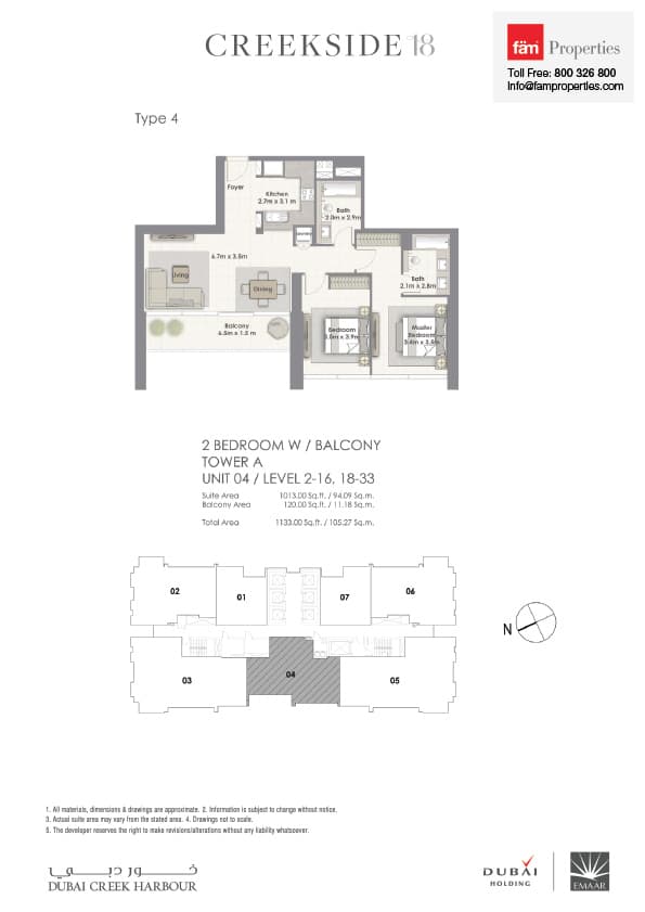 Creekside 18, 2-Bed Floor Plan, type: 4_Unit 04