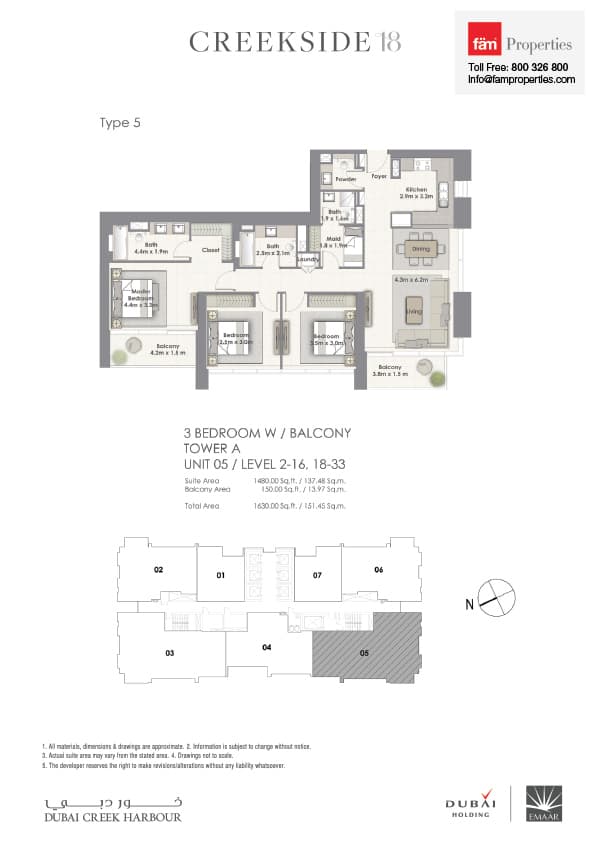 Creekside 18, 3-Bed Floor Plan, type: 5_Unit 05