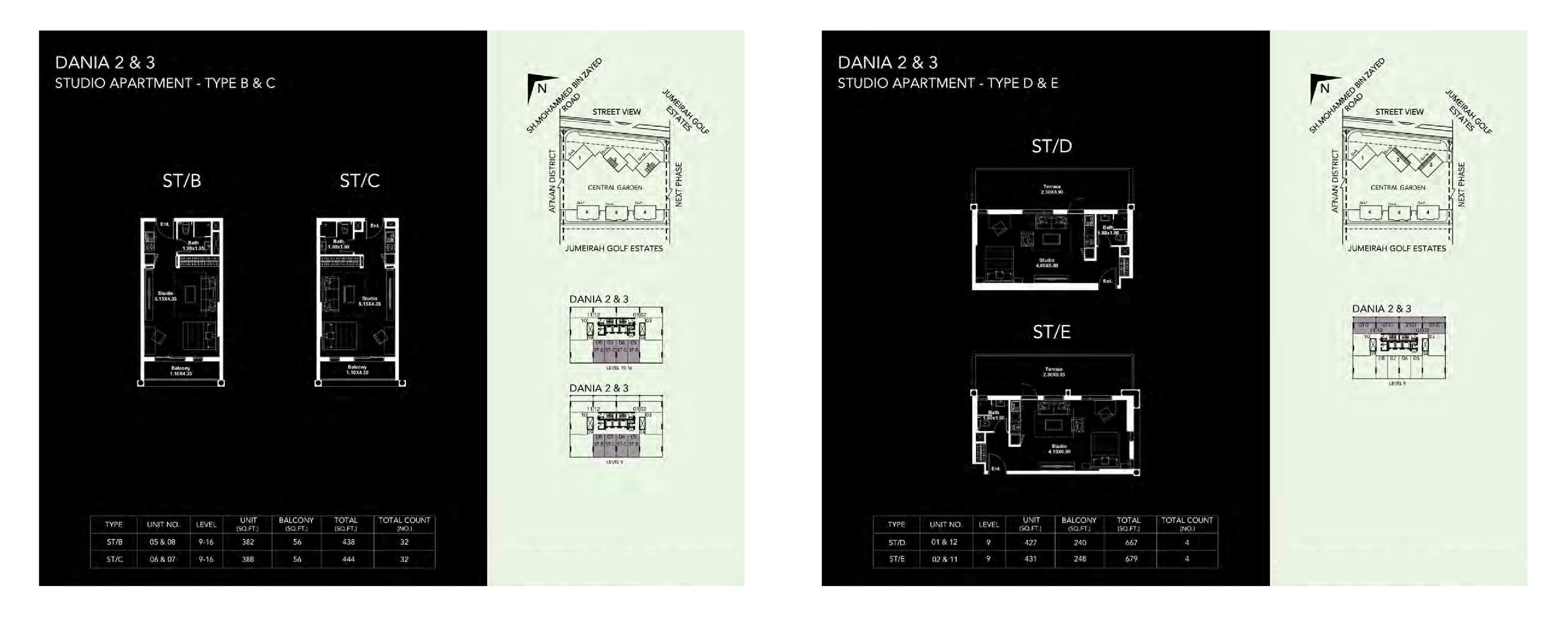 Dania District, 0-Bed Floor Plan, type: Studio