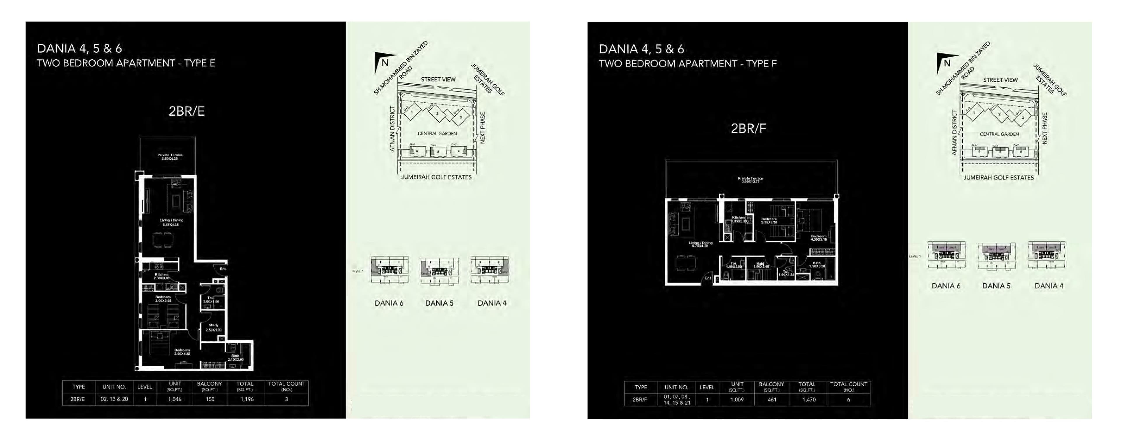 Dania District, 2-Bed Floor Plan, type: 2 Bedroom
