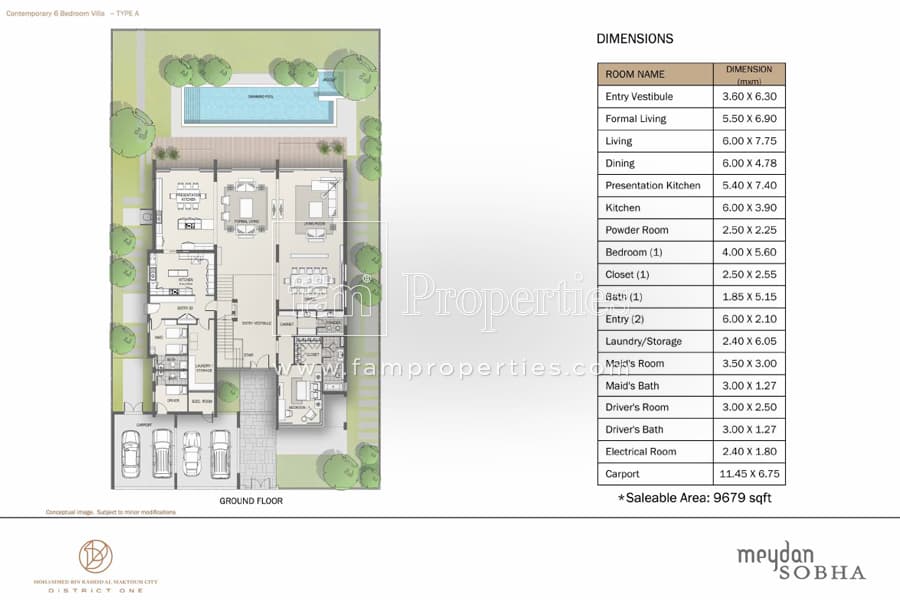 District One Villas, 6-Bed Floor Plan, type: 6 Bedroom