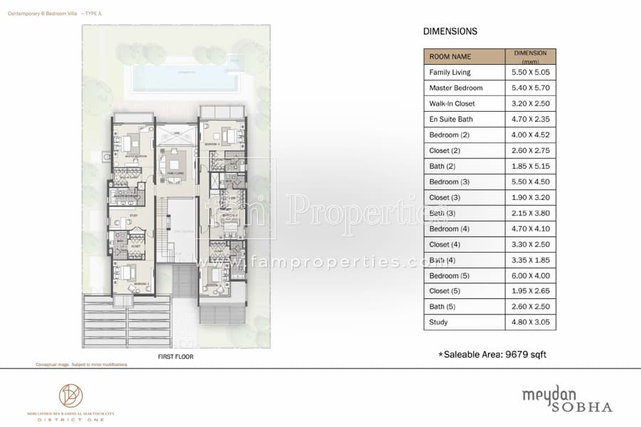 District One Villas, 6-Bed Floor Plan, type: 6 Bedroom