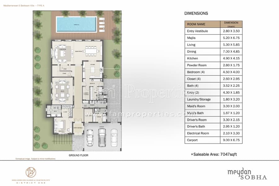 District One Villas, 5-Bed Floor Plan, type: 5 Bedroom