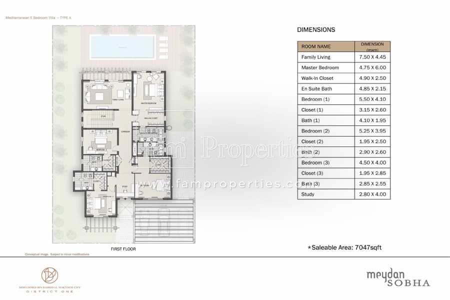 District One Villas, 5-Bed Floor Plan, type: 5 Bedroom