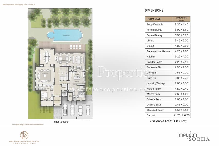 District One Villas, 6-Bed Floor Plan, type: 6 Bedroom