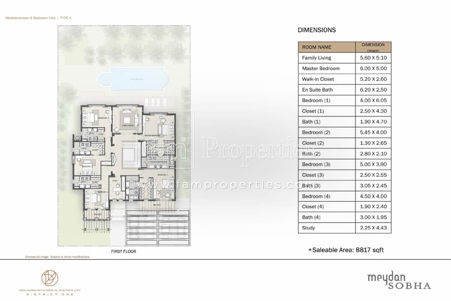 District One Villas, 6-Bed Floor Plan, type: 6 Bedroom