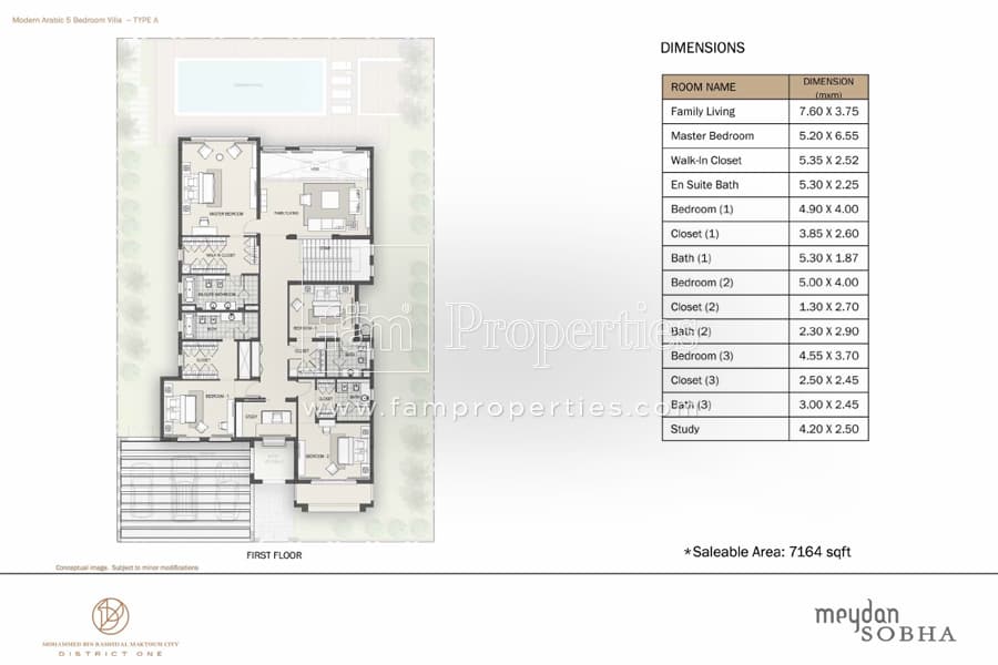District One Villas, 5-Bed Floor Plan, type: 5 Bedroom